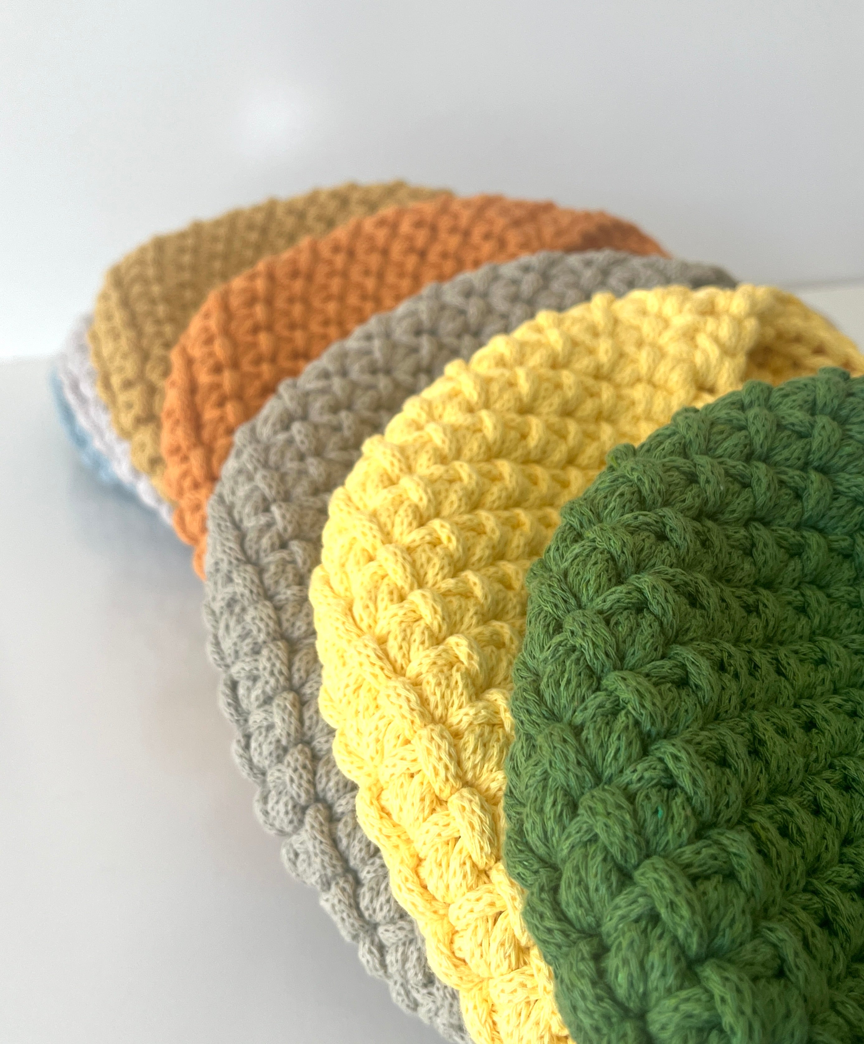 Handmade Crochet Hanging Basket - colour Dandelion