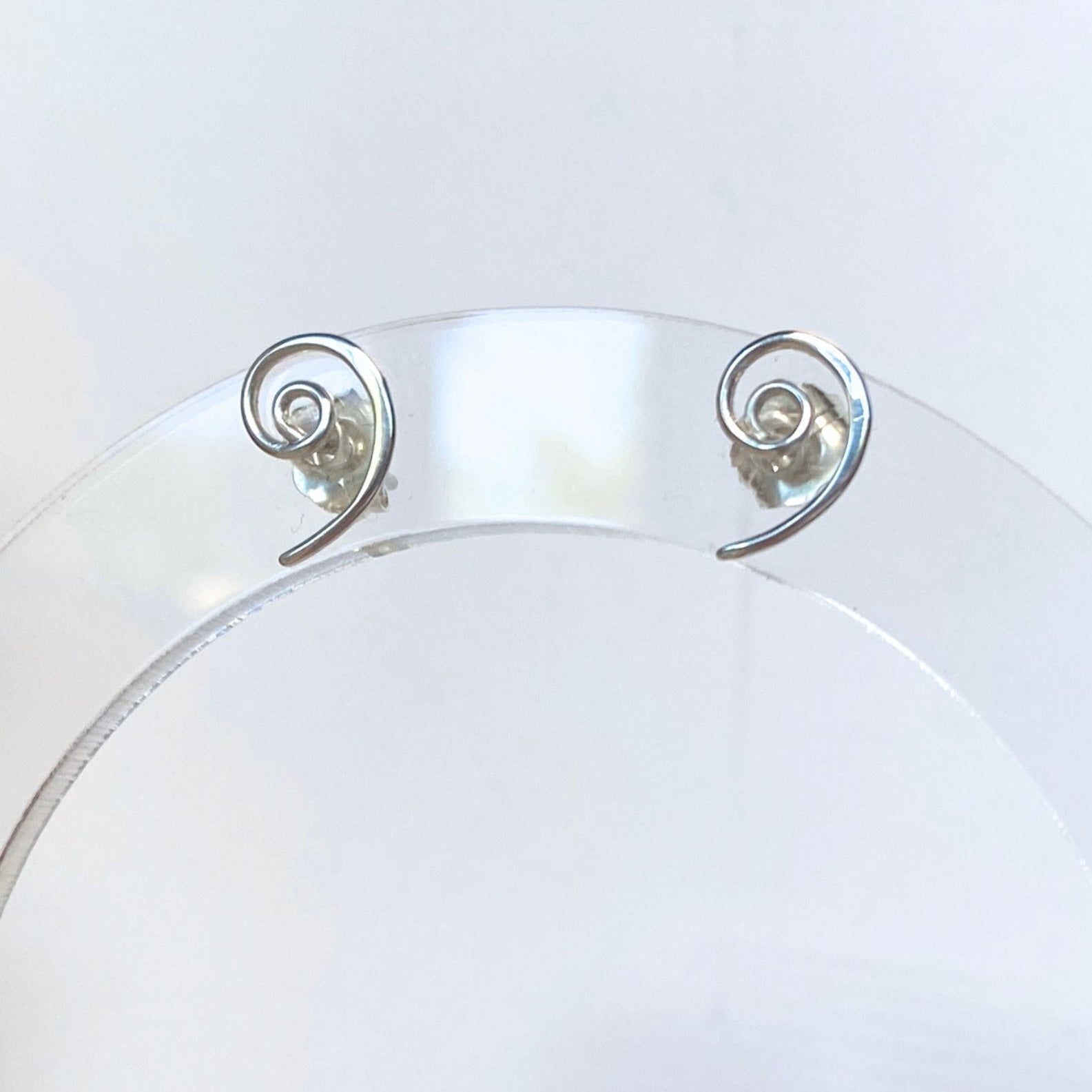 Bass Clef musical stud earrings | Sterling Silver | Music lover gift