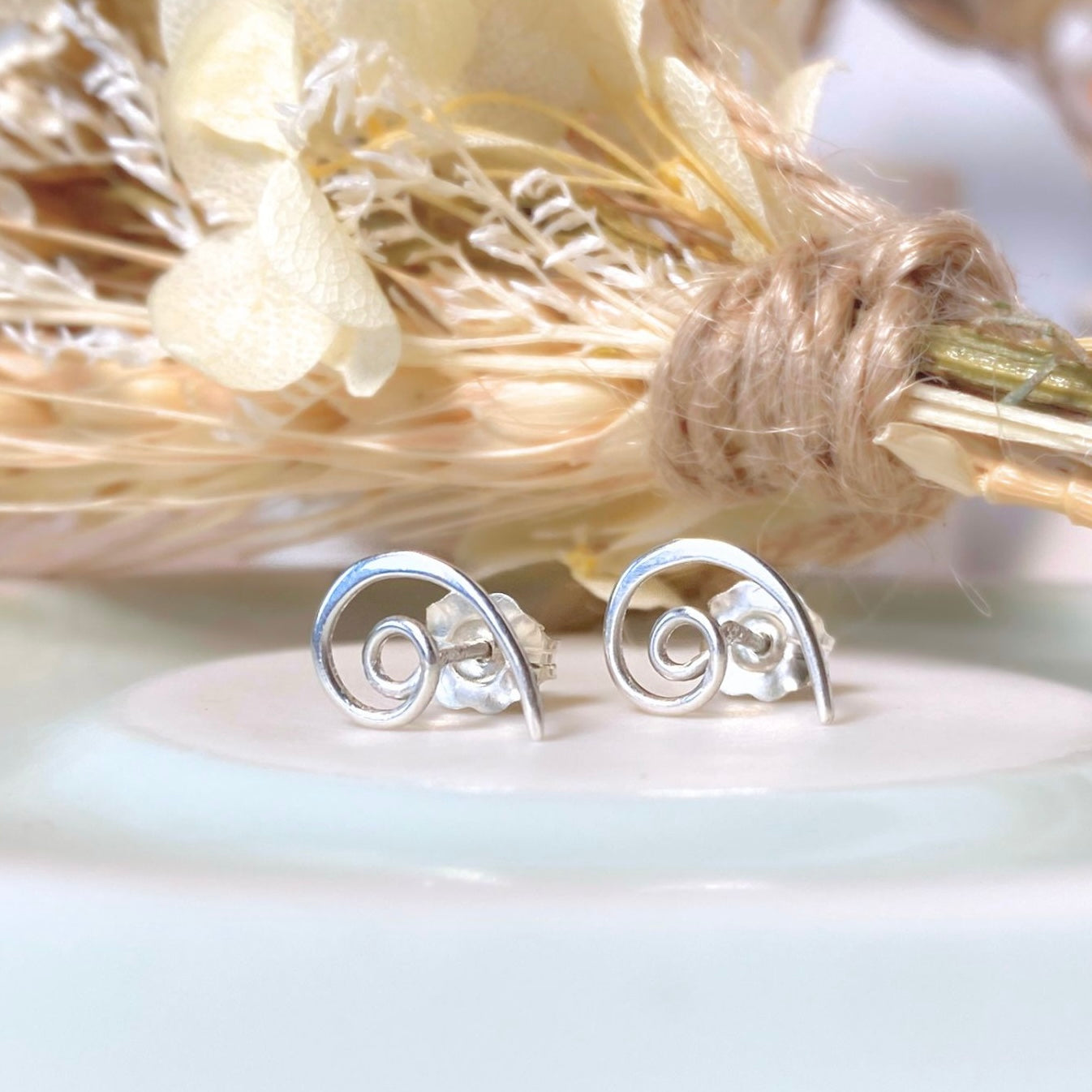 Bass Clef musical stud earrings | Sterling Silver | Music lover gift