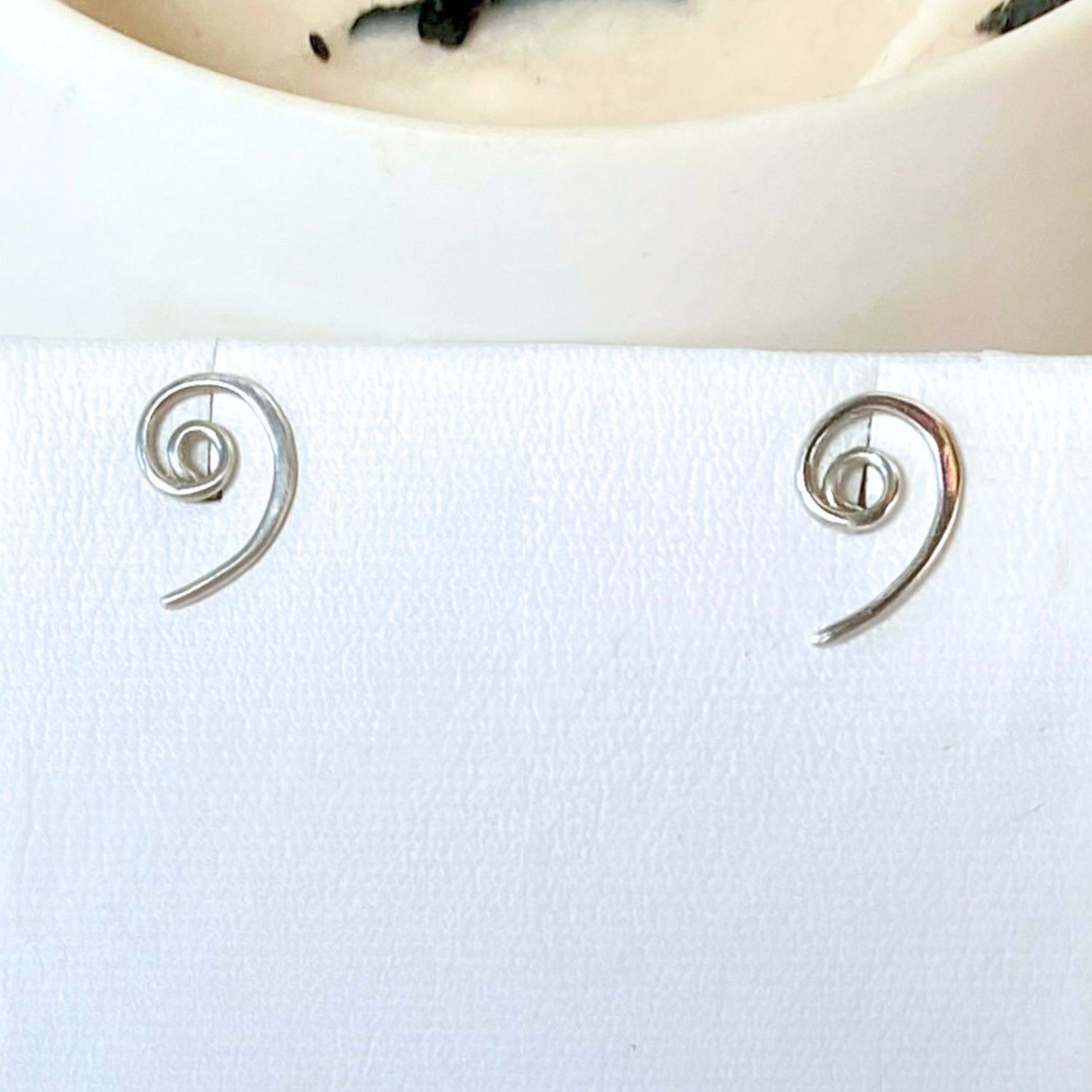 Bass Clef musical stud earrings | Sterling Silver | Music lover gift