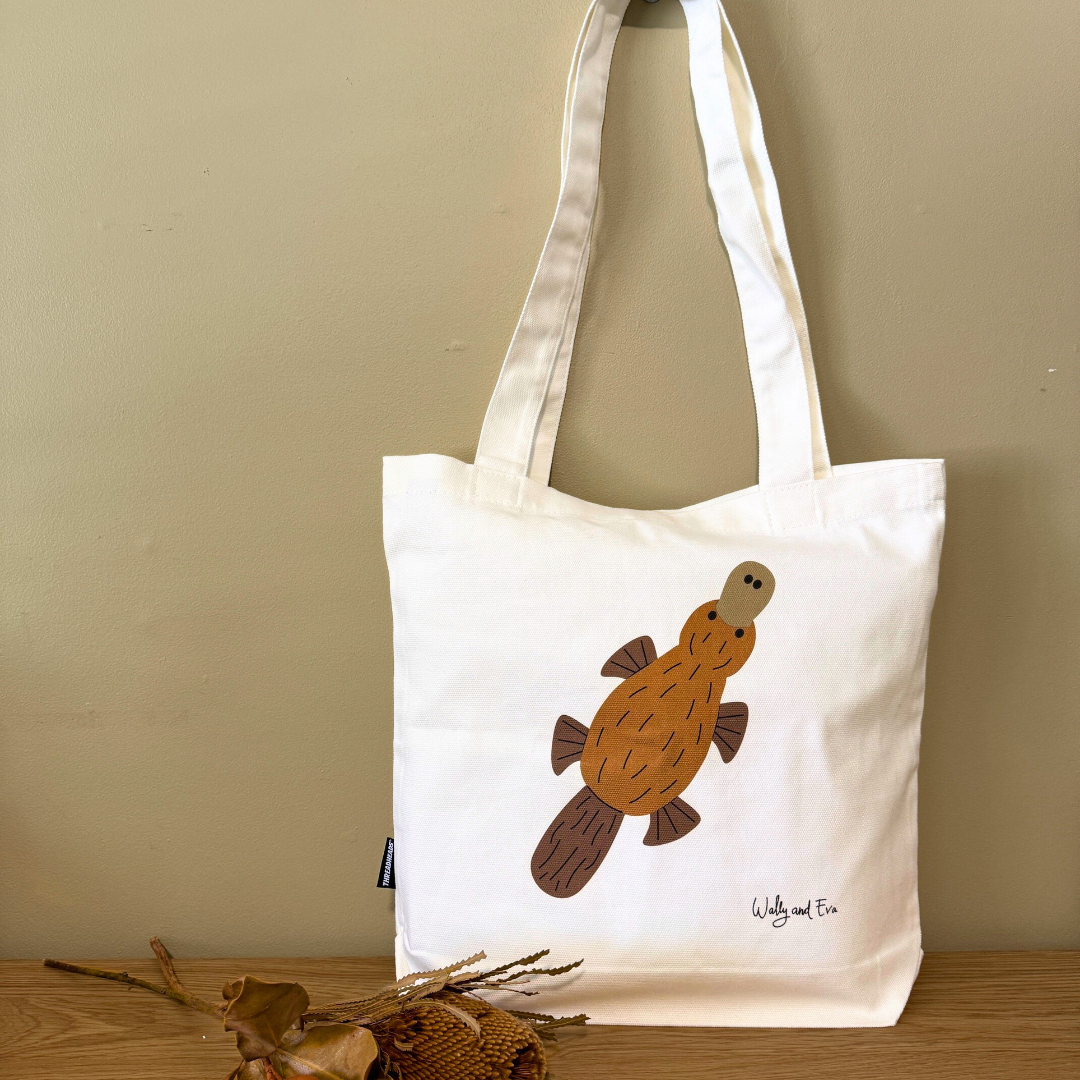 Australian Platypus 100% Cotton Tote Bag