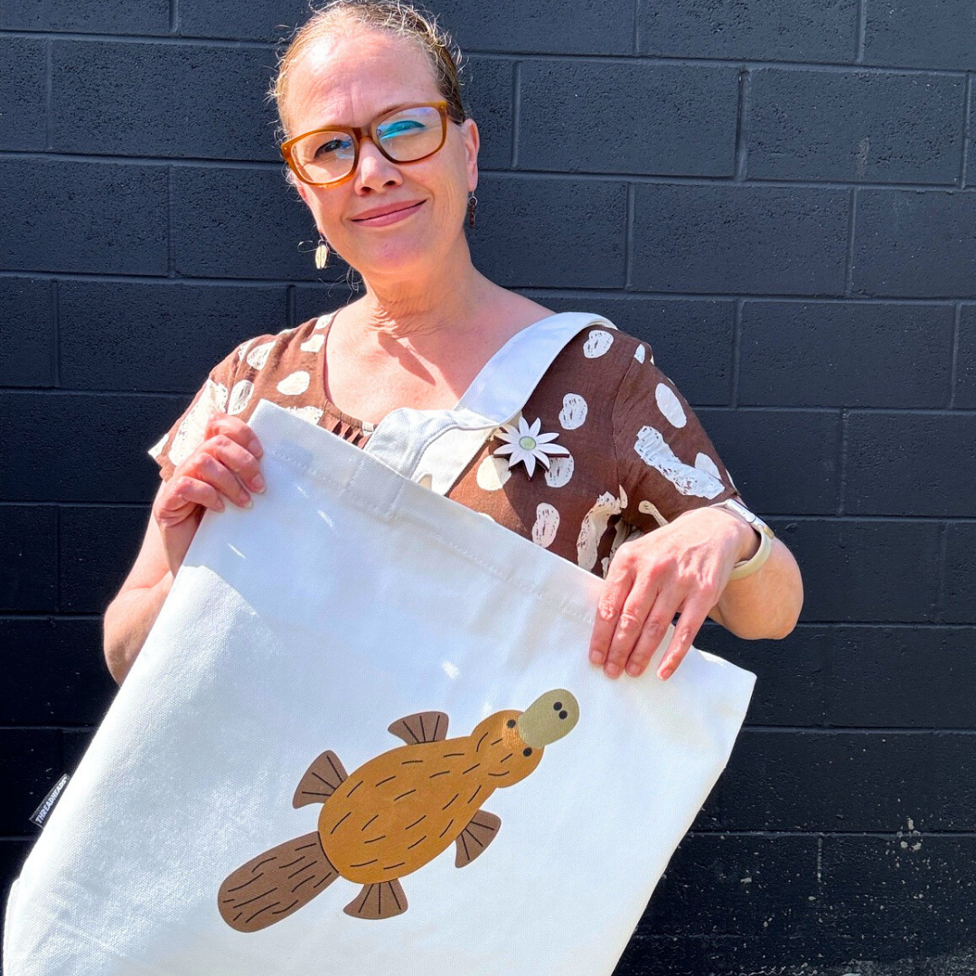 Australian Platypus 100% Cotton Tote Bag