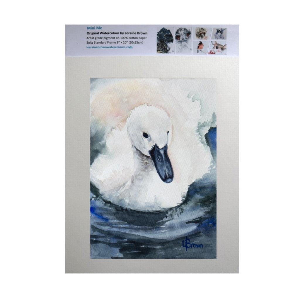 Mini Me #124 Cygnet Original Watercolour Painting