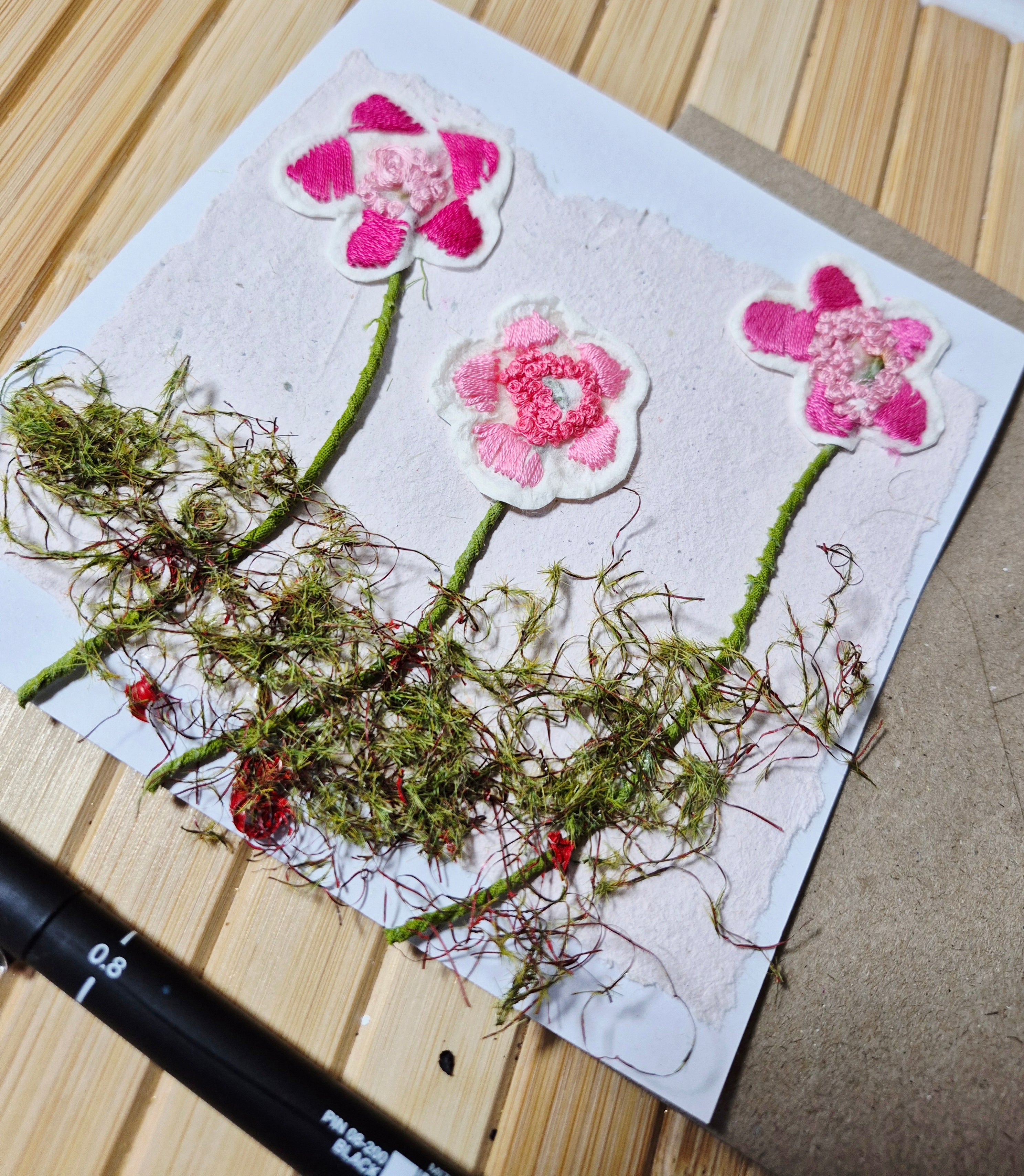 Pink Flowers Card