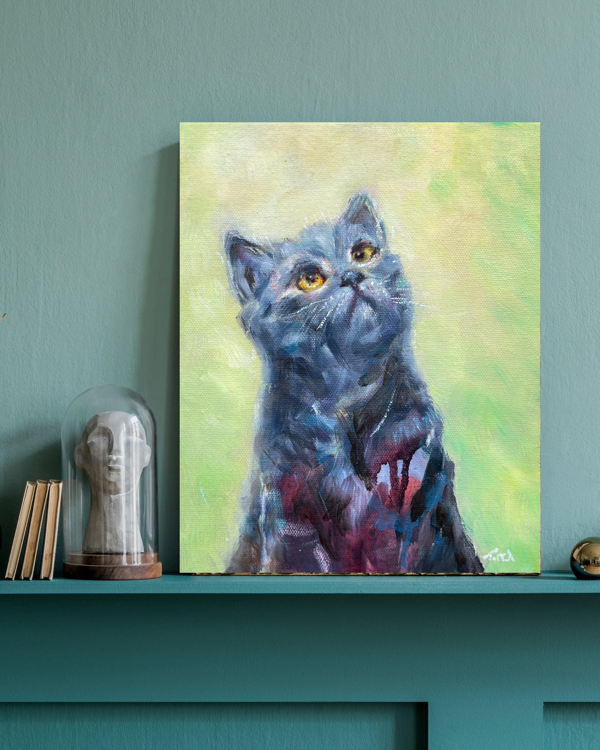 Original Black Cat Portrait - Eyes Full of Wonder