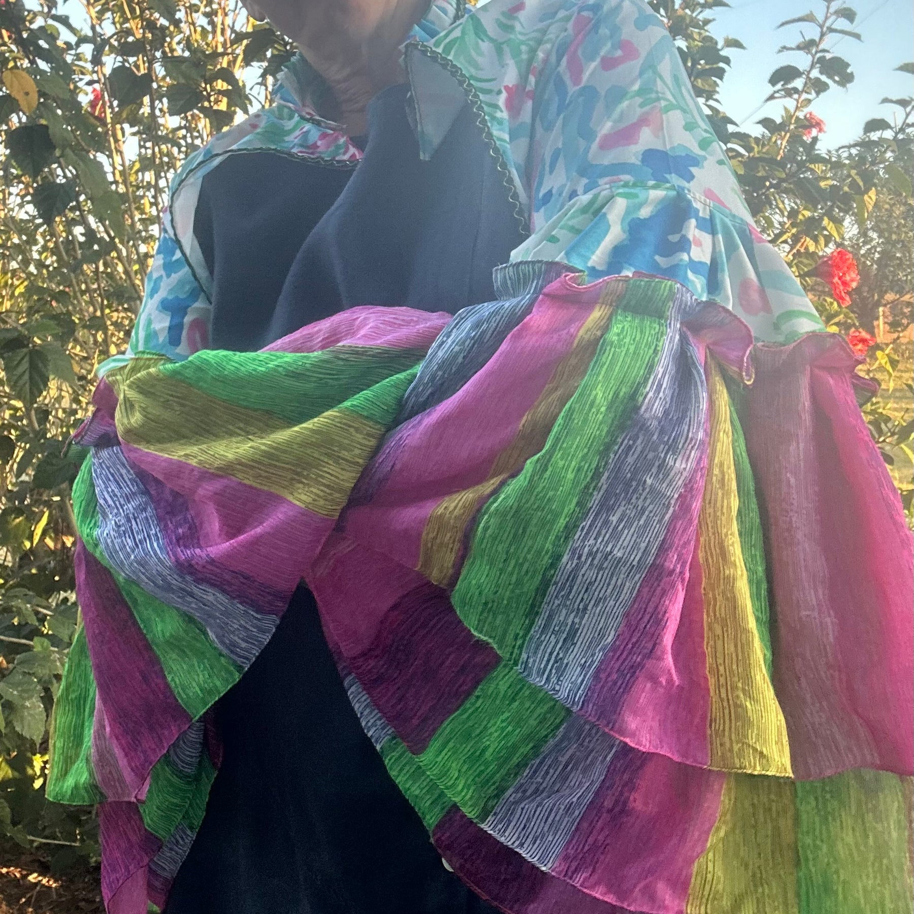 Upcycled Colourful Bolero Topper Full Sleeves