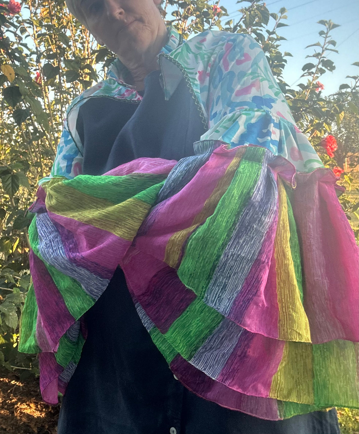 Upcycled Colourful Bolero Topper Full Sleeves
