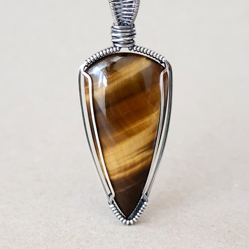 Sterling Silver Tiger Eye Pendant ~ Talisman of Confidence