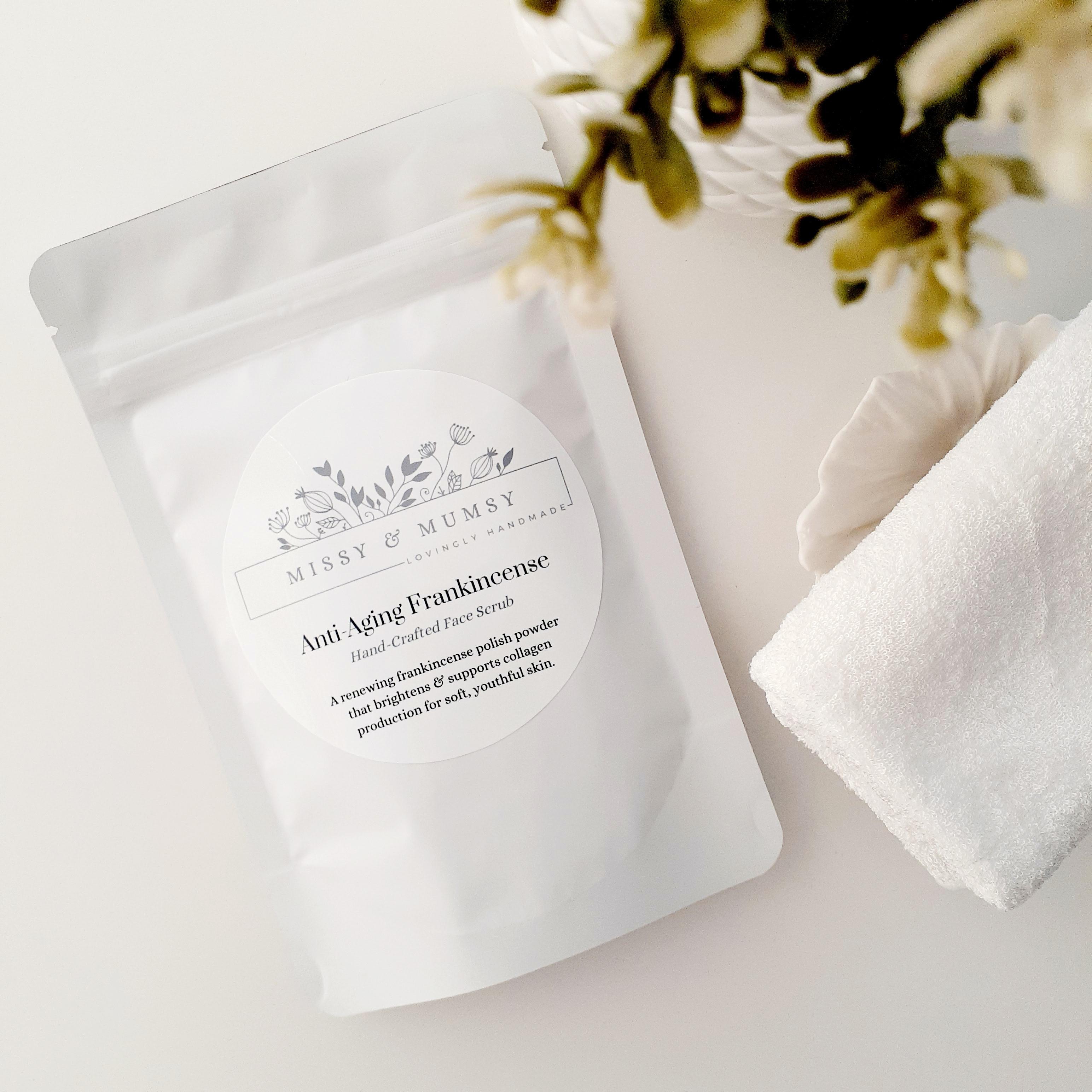 Christmas Face Scrub- Gold Frankincense Myrrh - Exfoliating Facial Scrub - Brightening Natural Skin Care