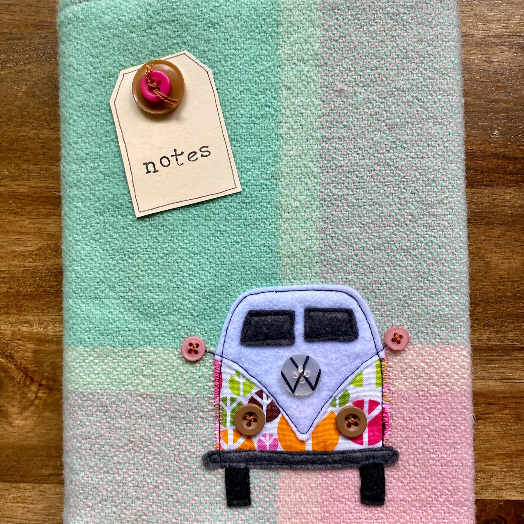 A5 Upcycled Notebook Kombi - Pink/green