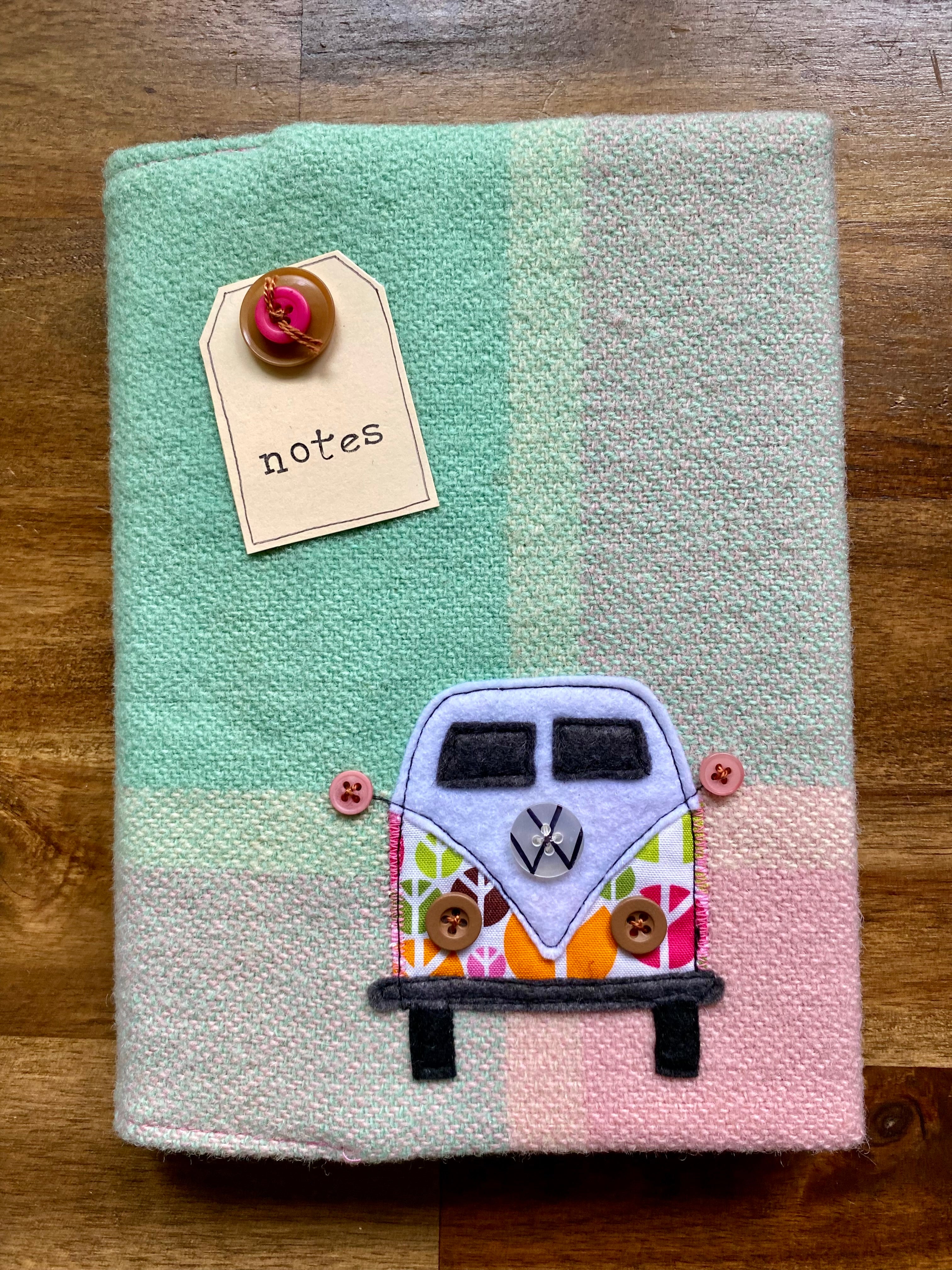 A5 Upcycled Notebook Kombi - Pink/green