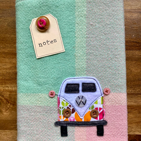 A5 Upcycled Notebook Kombi - Pink/green