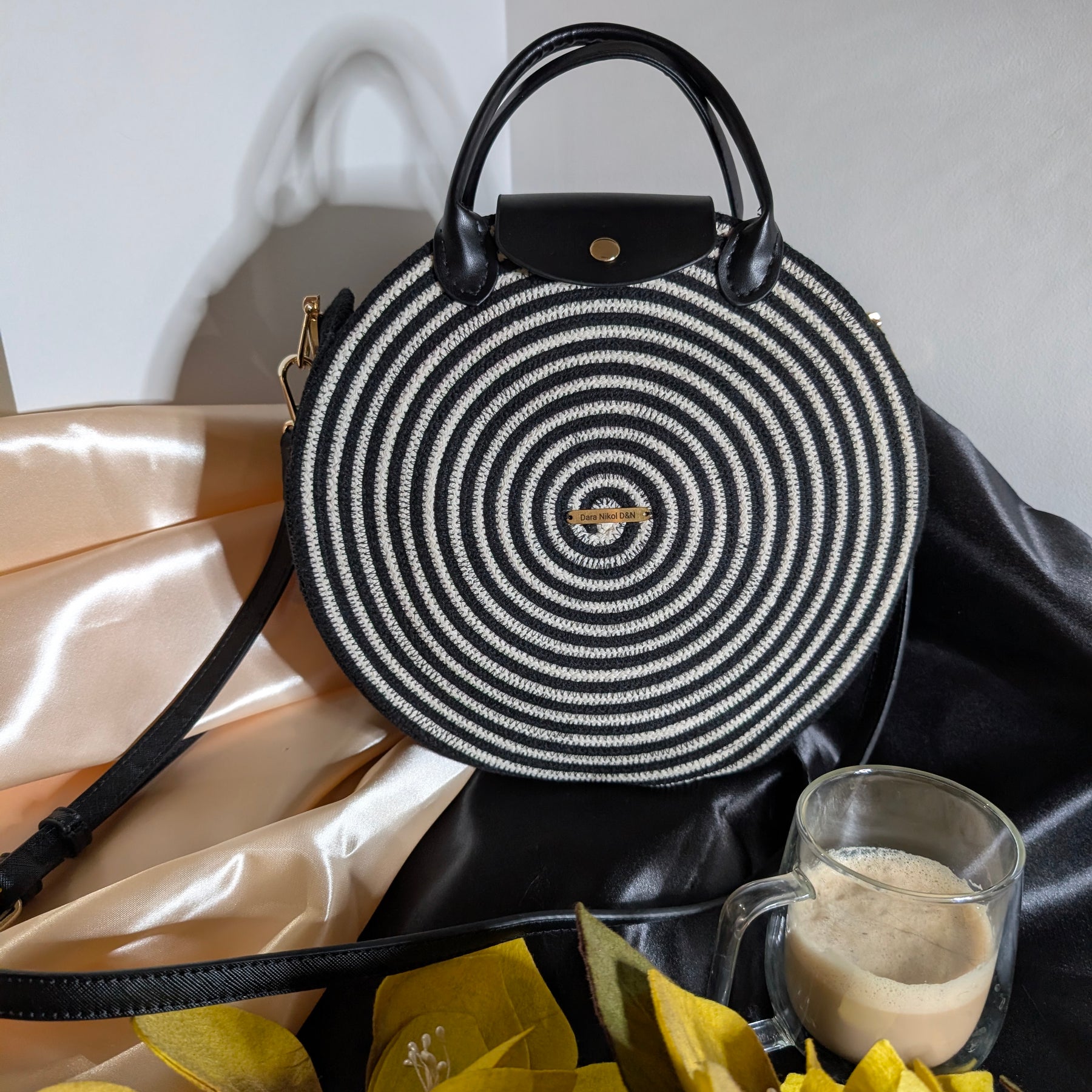 "Eclipse" (L) Handmade Cotton Cord Bag