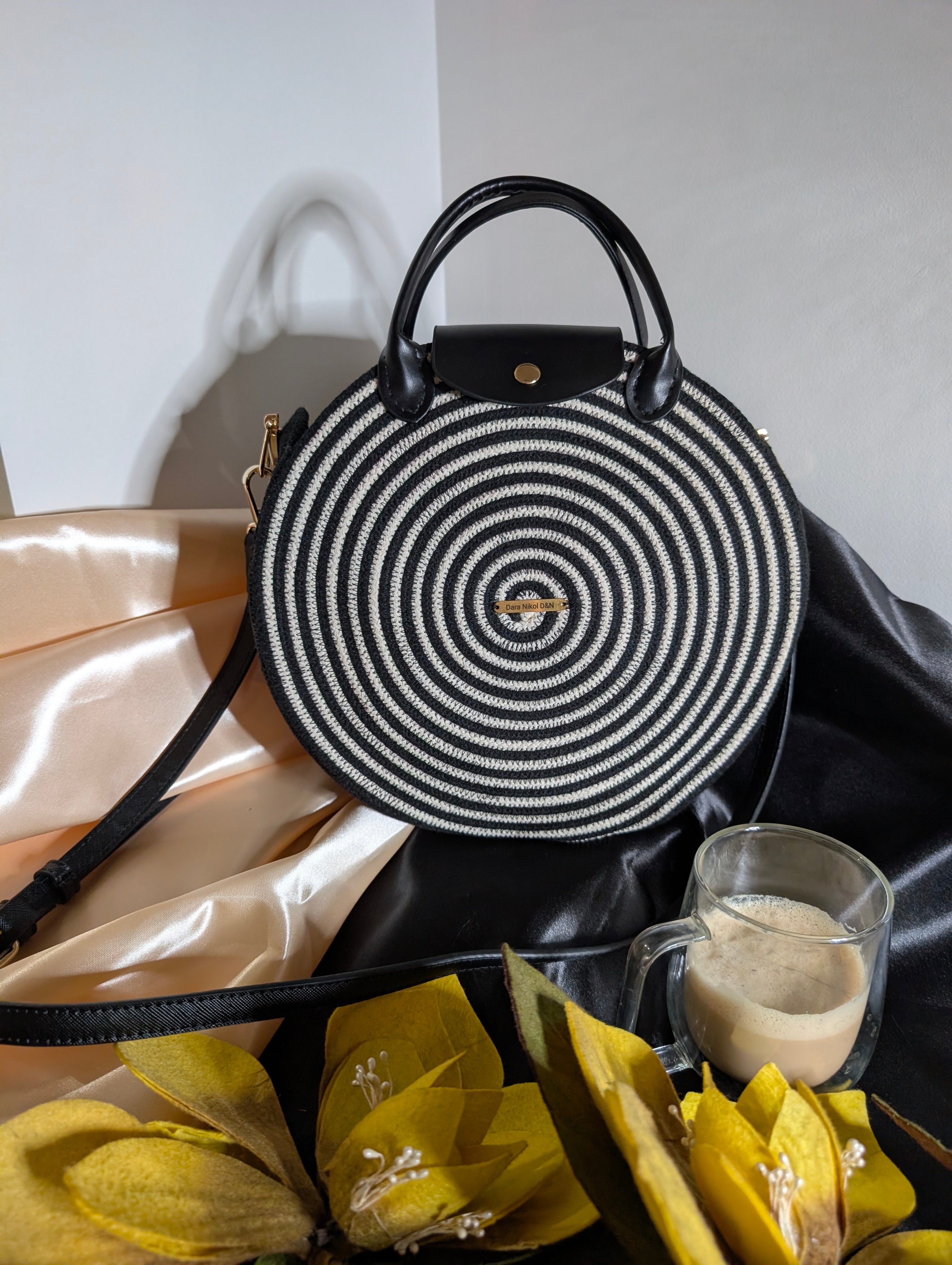 "Eclipse" (L) Handmade Cotton Cord Bag