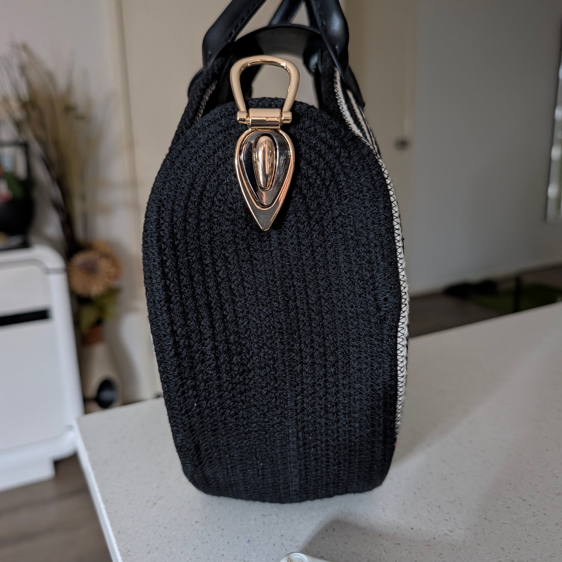 "Eclipse" (L) Handmade Cotton Cord Bag
