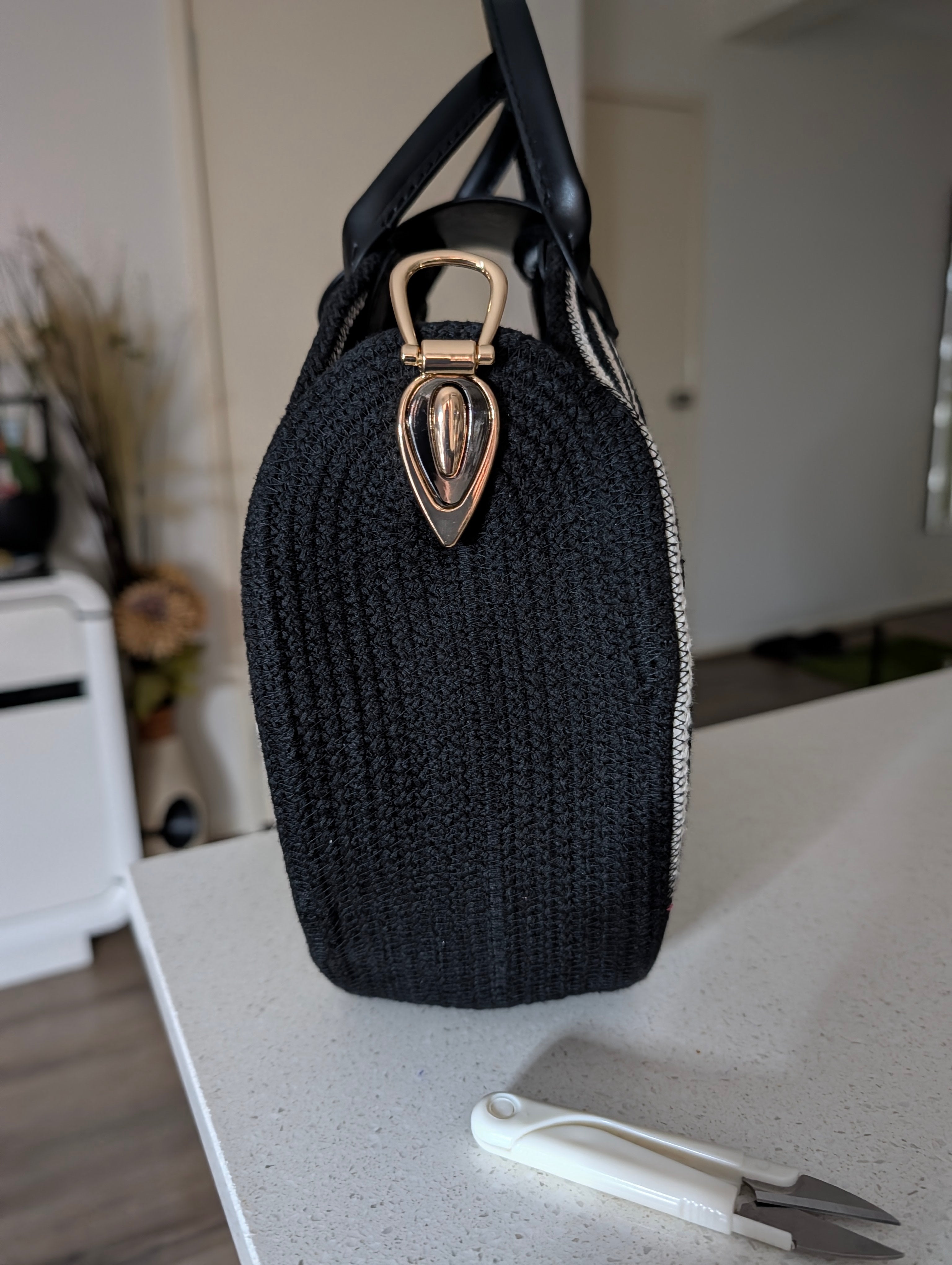 "Eclipse" (L) Handmade Cotton Cord Bag