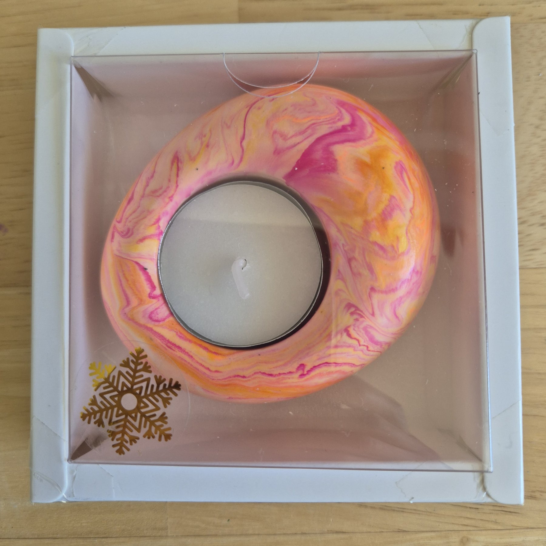 Funky eco-stone pebble shaped tealight candle holder