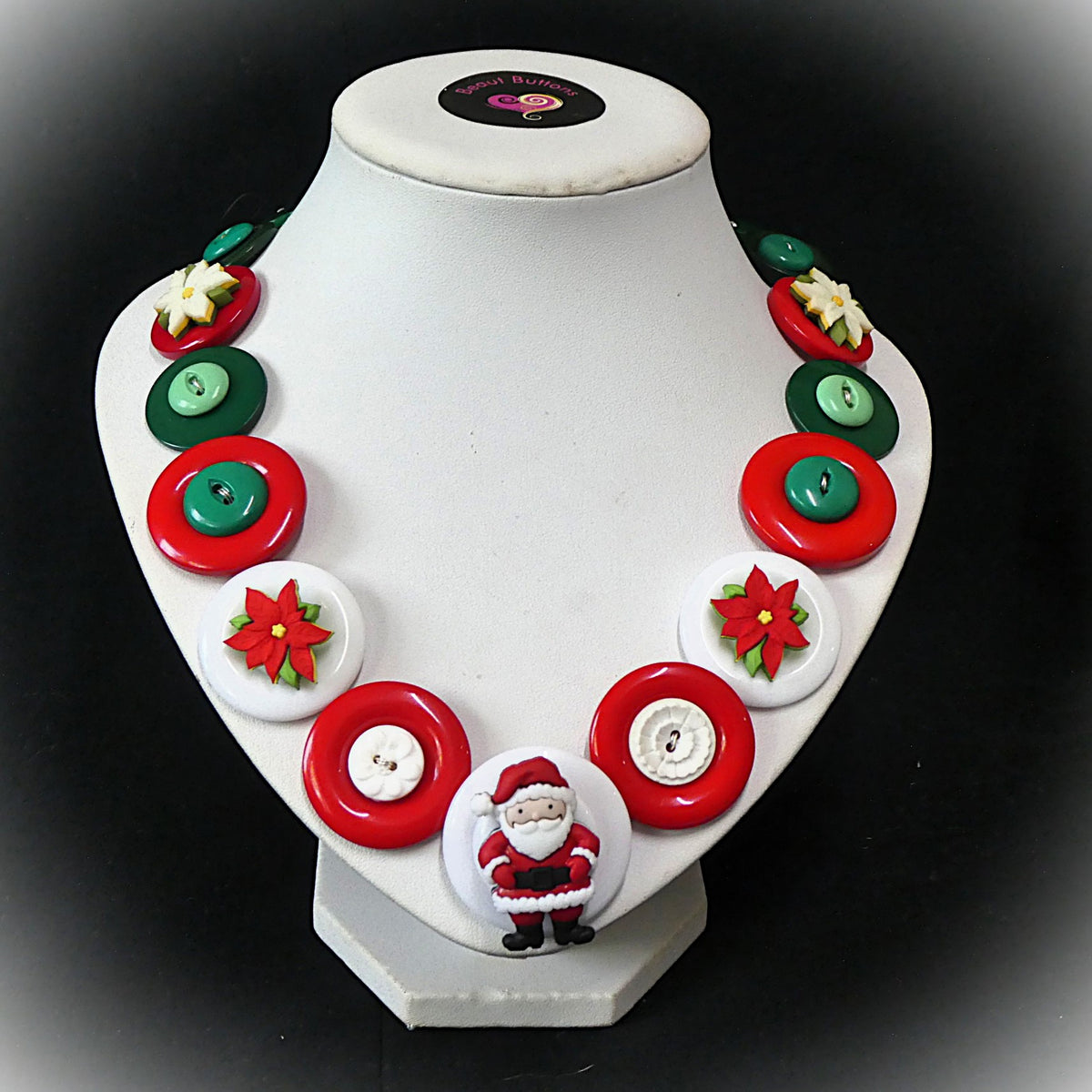 Christmas necklace - Santa's flowers