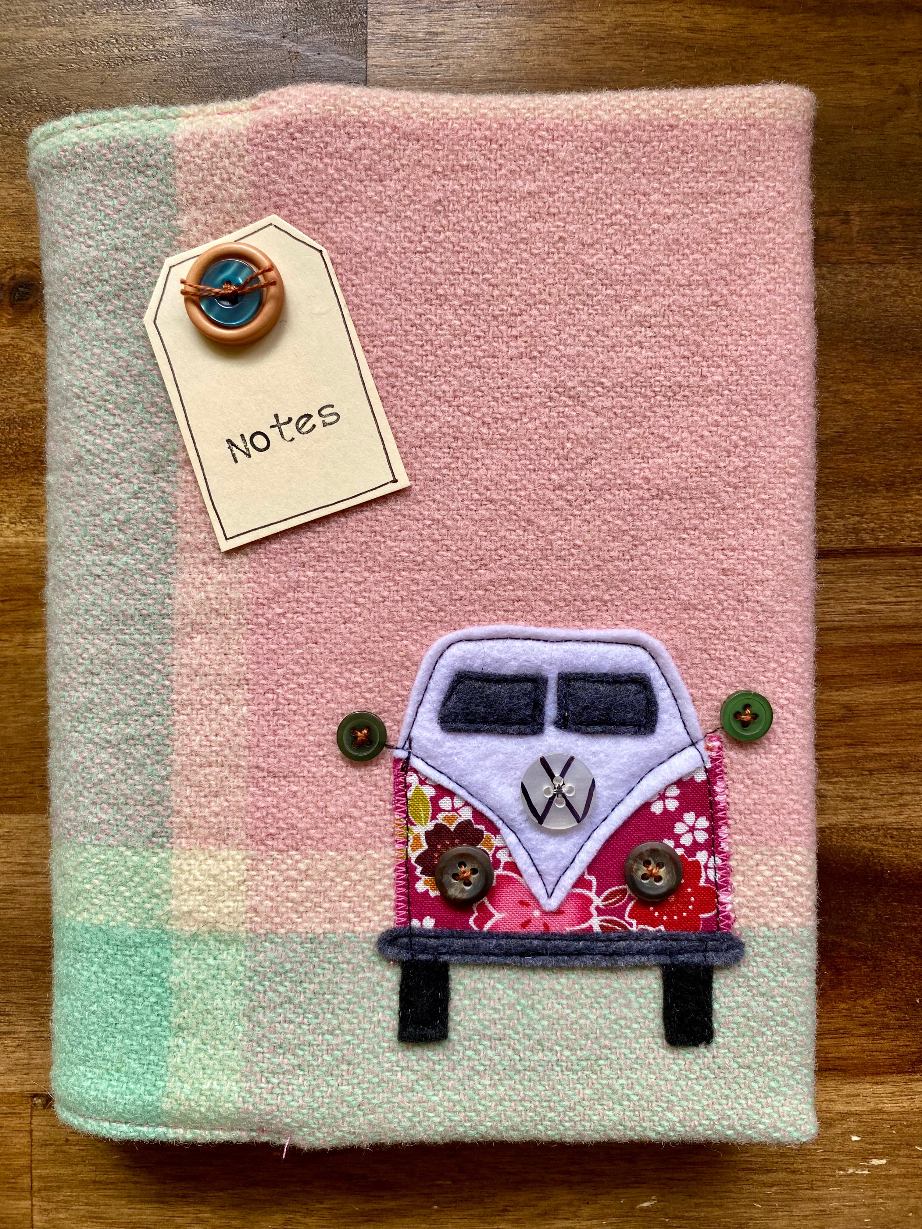 A5 Upcycled Notebook Kombi - pink