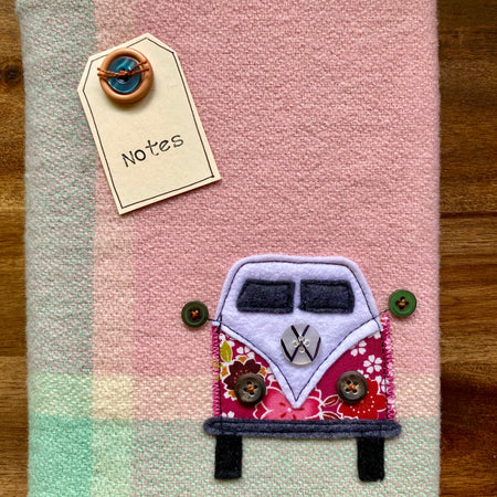 A5 Upcycled Notebook Kombi - pink