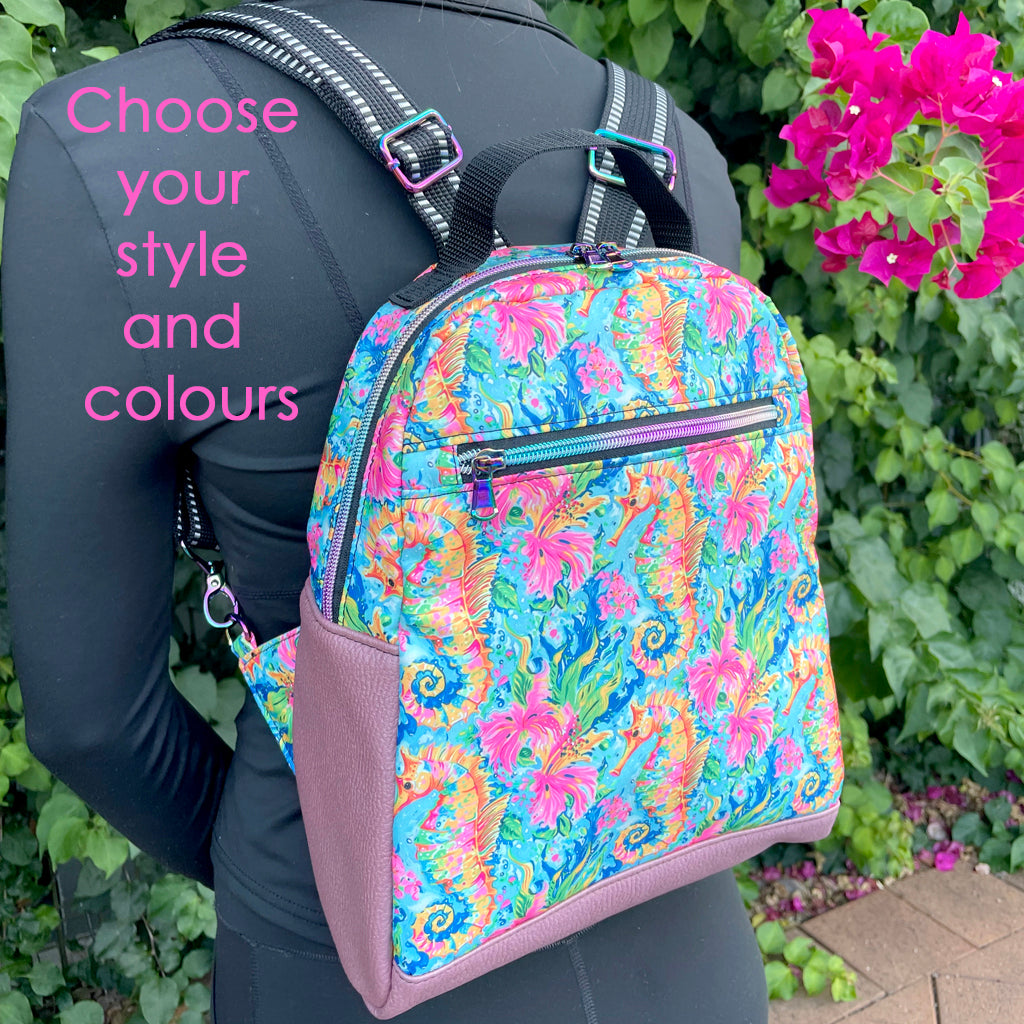 Custom Mini Backpack | Handmade Personalised Backpack | Choose Your Colours & Fabric