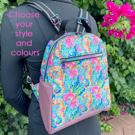 Custom Mini Backpack | Handmade Personalised Backpack | Choose Your Colours & Fabric