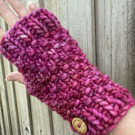 Pink Handwarmers, Knitted Merino Texting Gloves