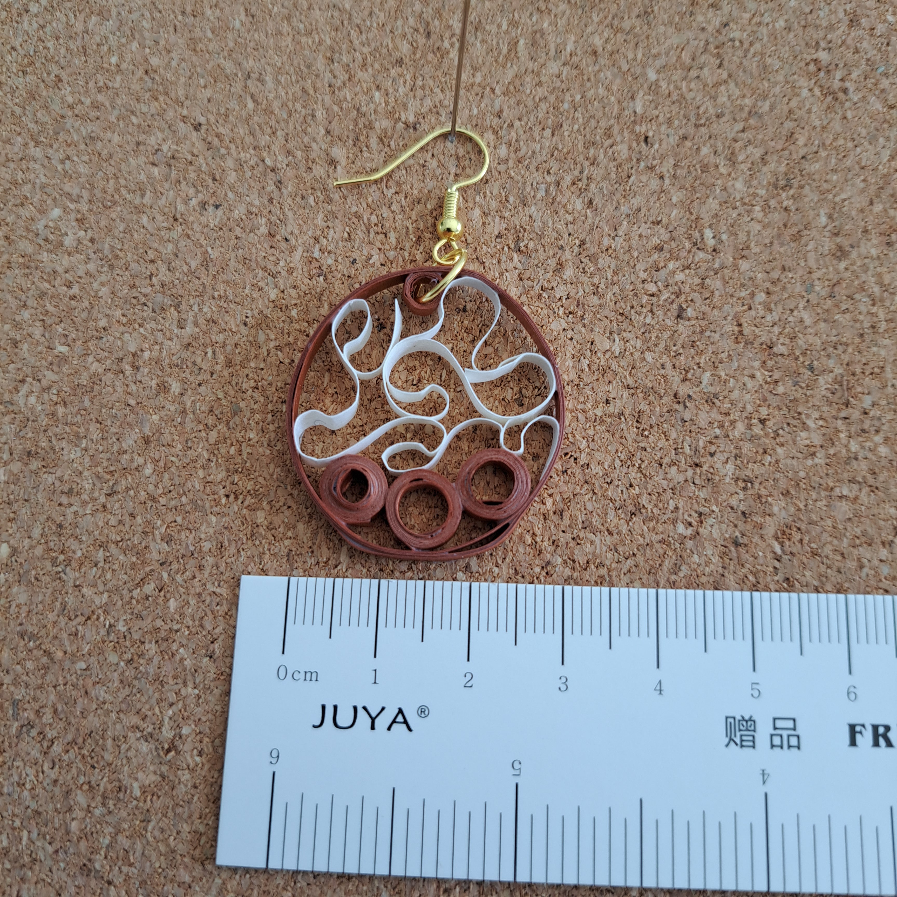 Paper earrings  honey gold