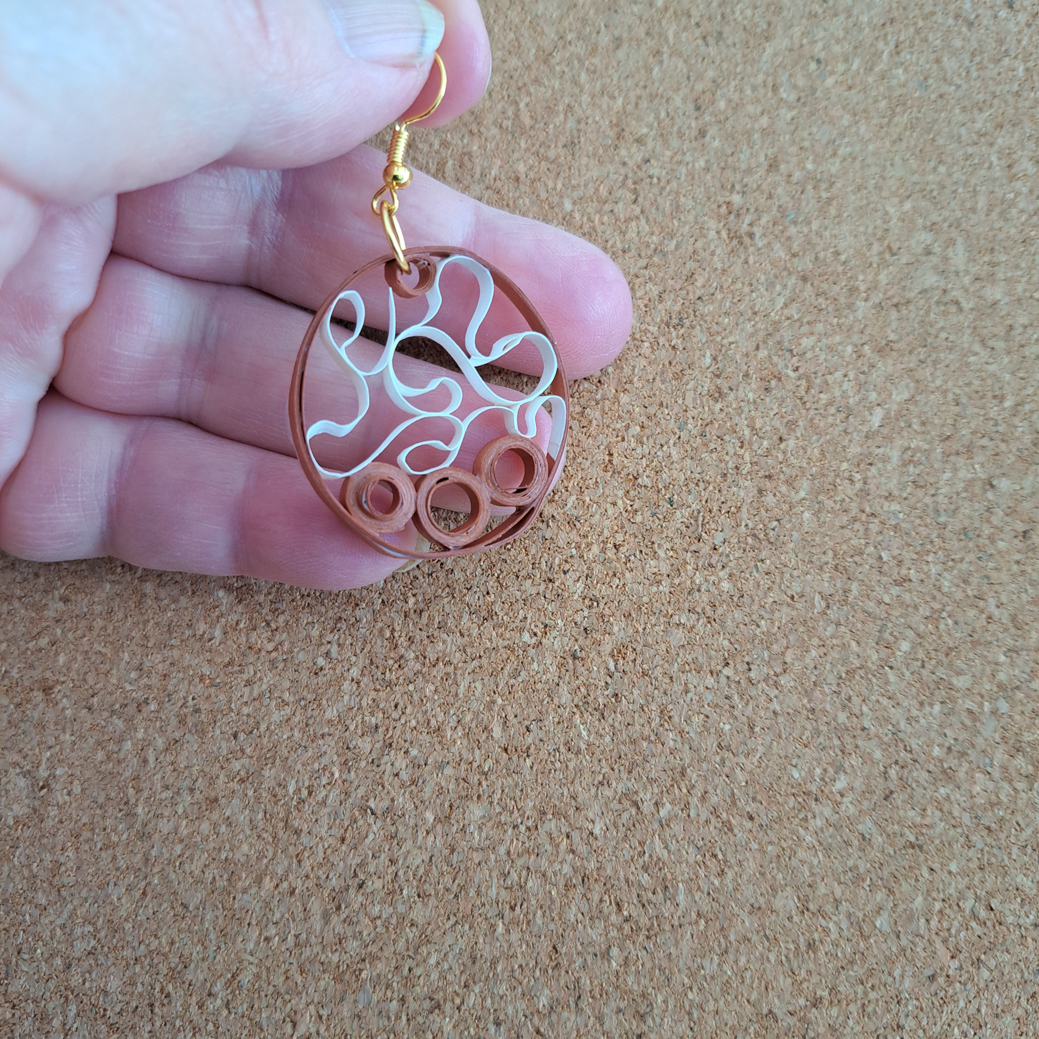 Paper earrings  honey gold