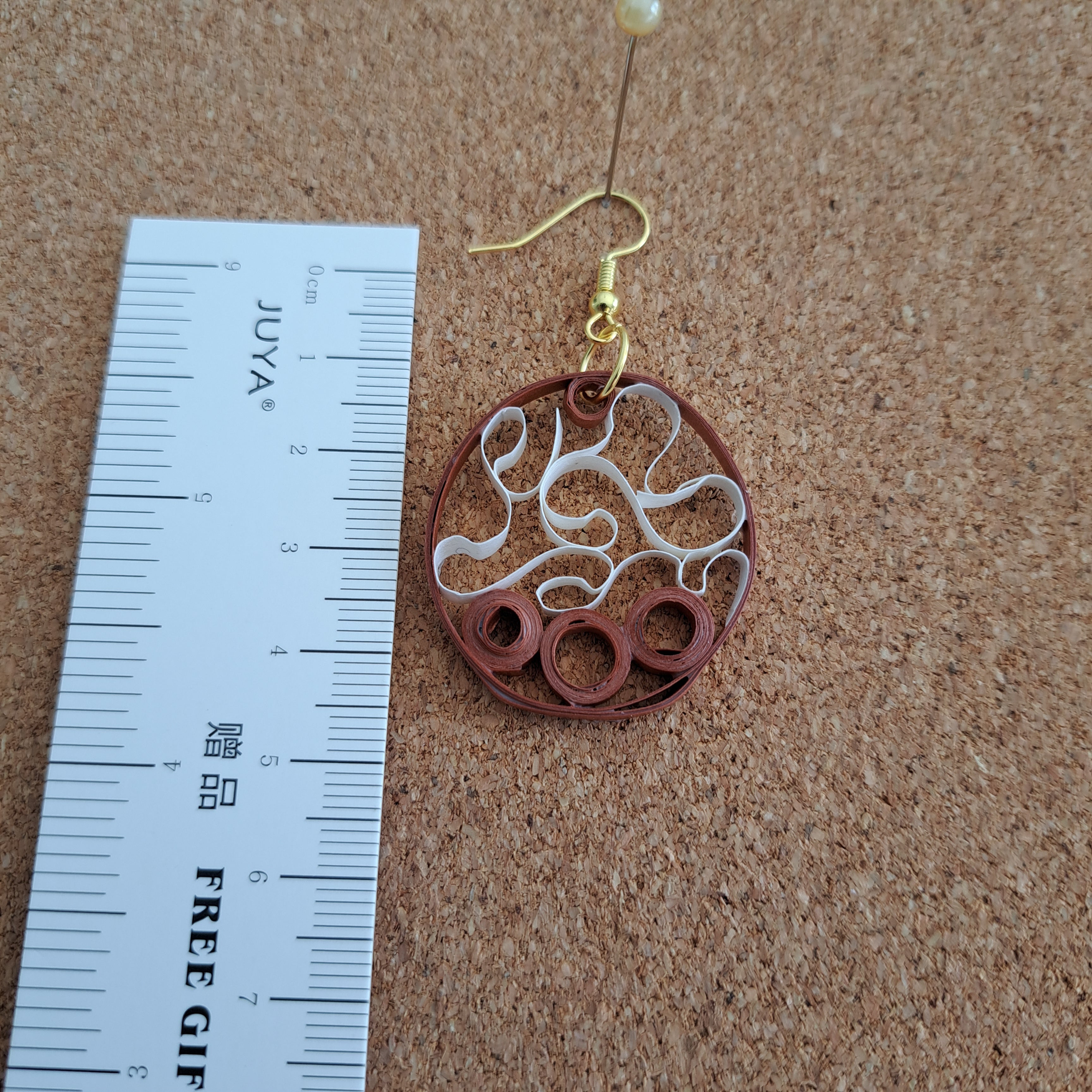 Paper earrings  honey gold