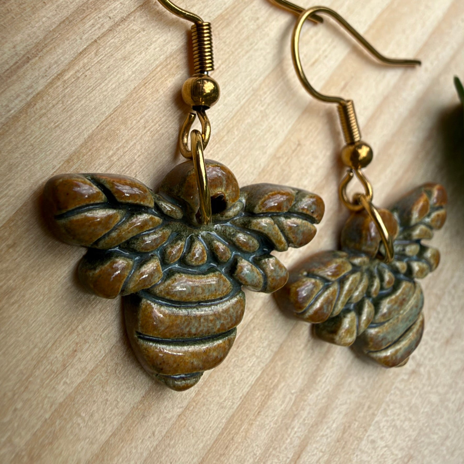 Ceramic Bee Earrings - Lightweight