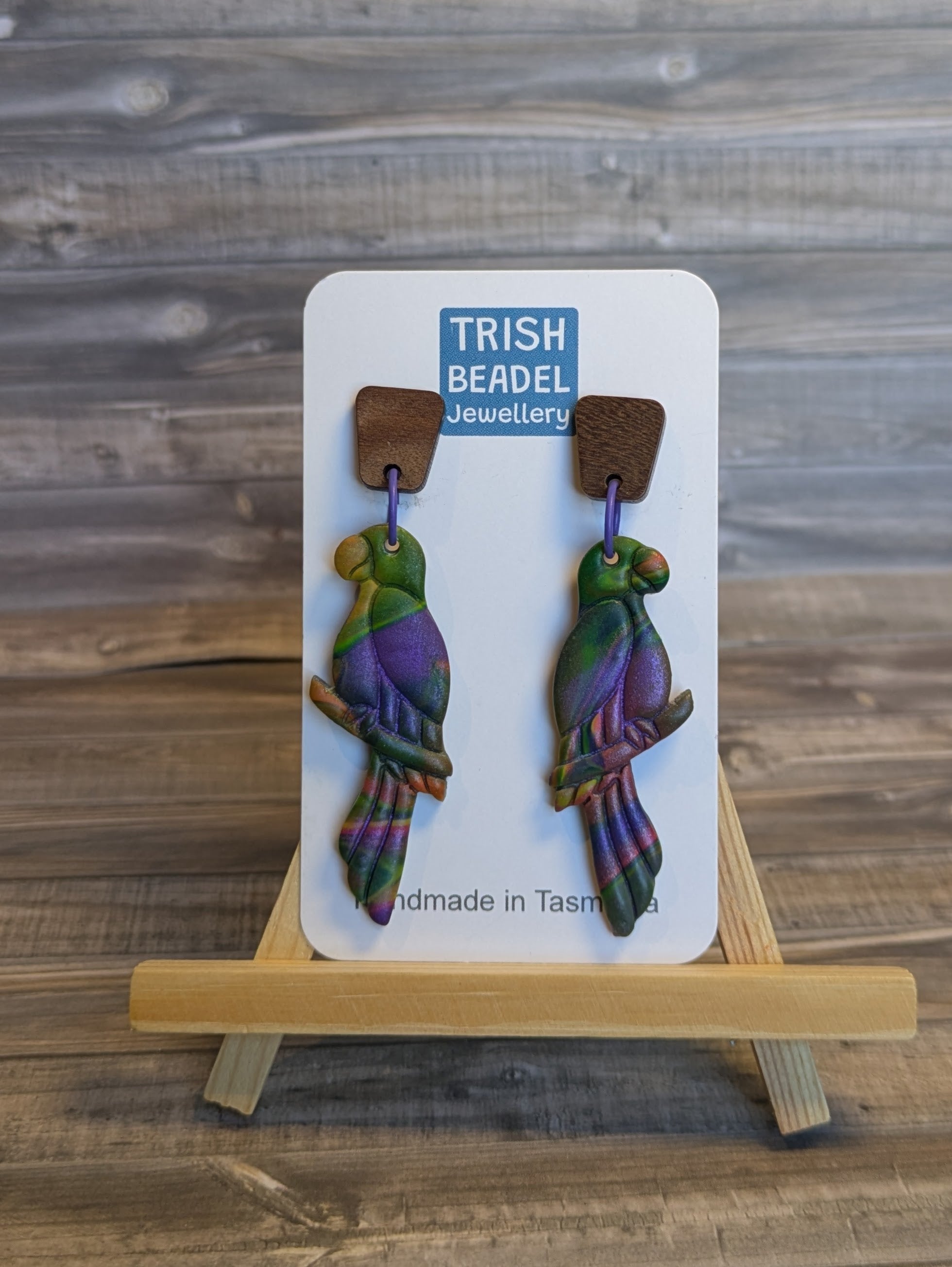 Purple Parrot earrings
