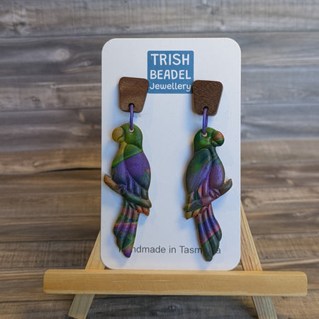 Purple Parrot earrings
