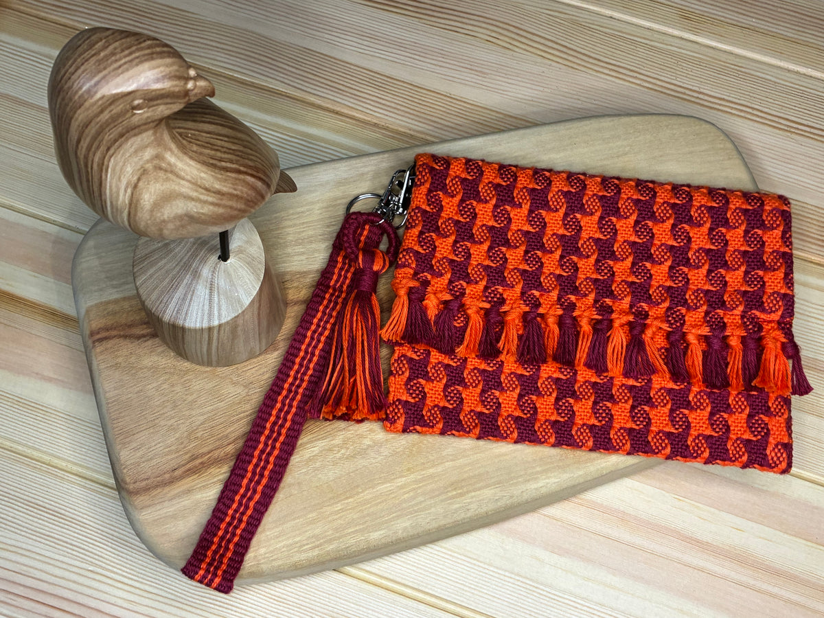 Handwoven Star Twill Fold-Over Clutch Purse