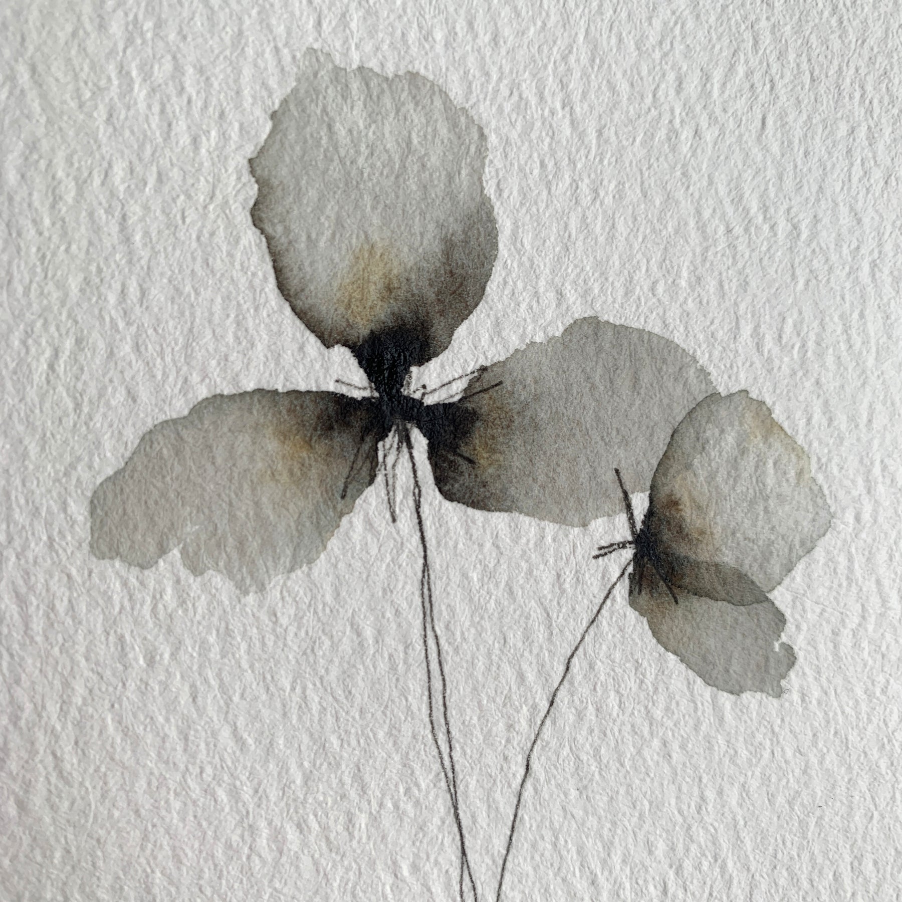 Neutral Floral Original Hand-painted Watercolour Artwork