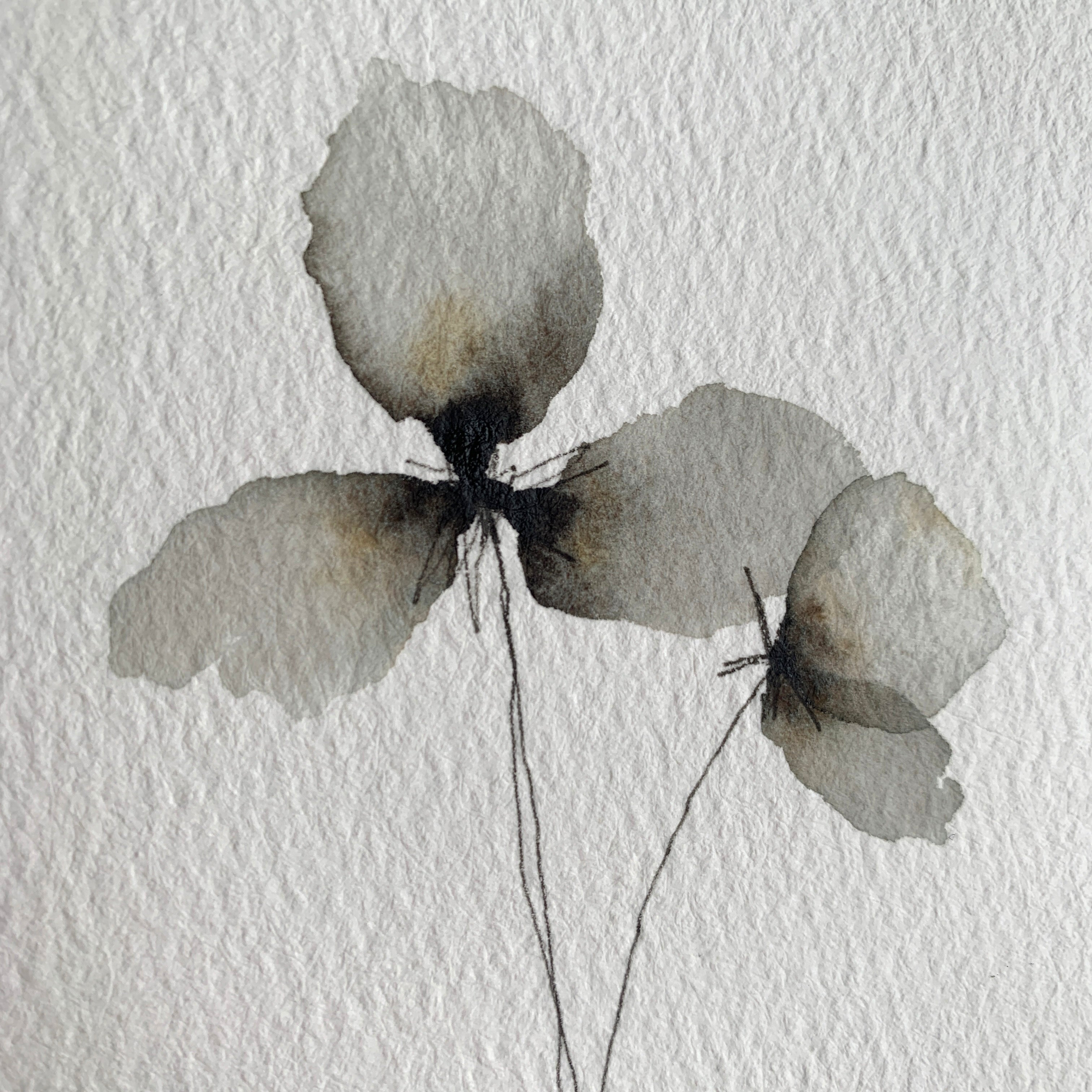 Neutral Floral Original Hand-painted Watercolour Artwork