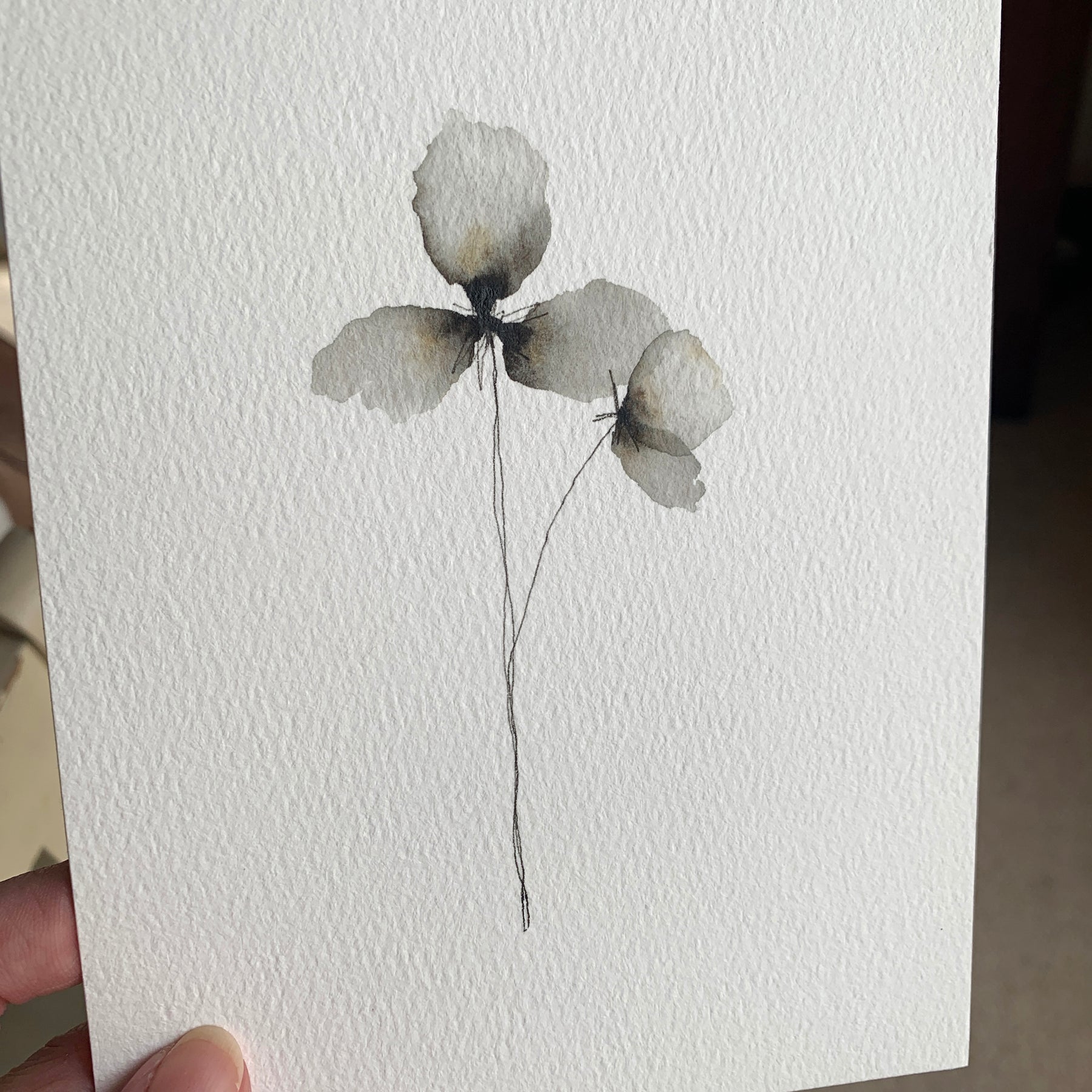 Neutral Floral Original Hand-painted Watercolour Artwork
