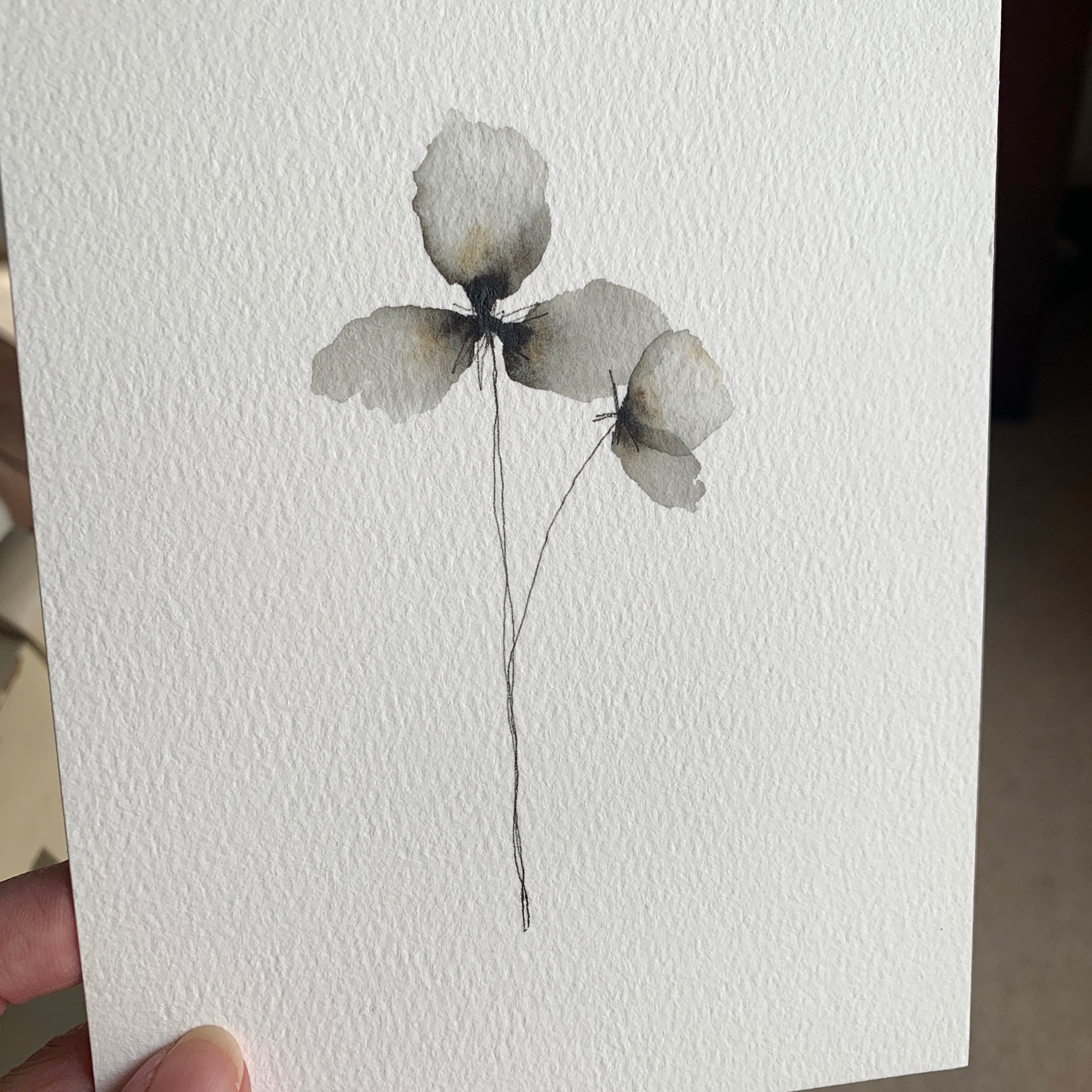 Neutral Floral Original Hand-painted Watercolour Artwork