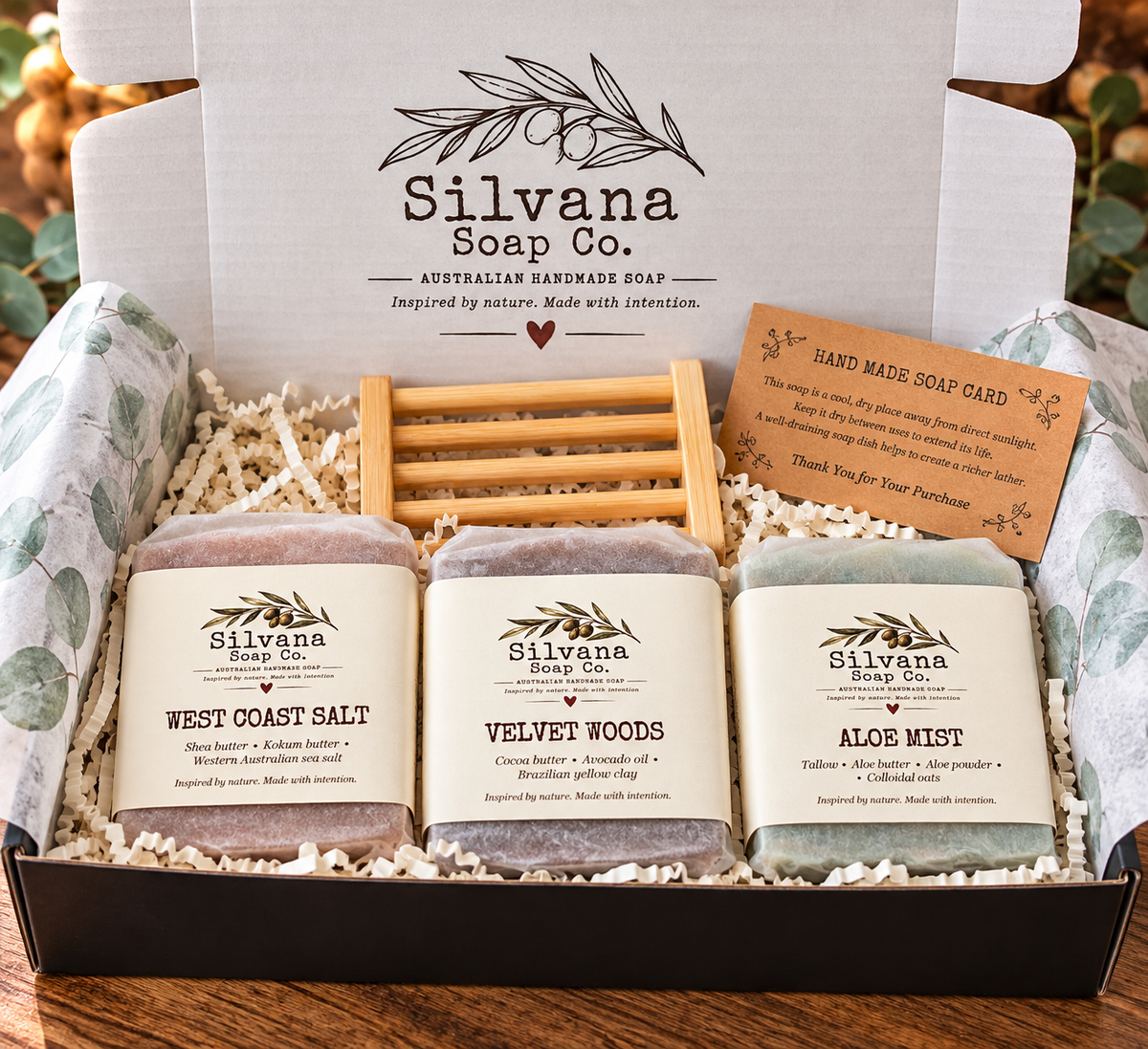 Make it a gift Box | Add Gift Packaging & Wooden Soap Dish
