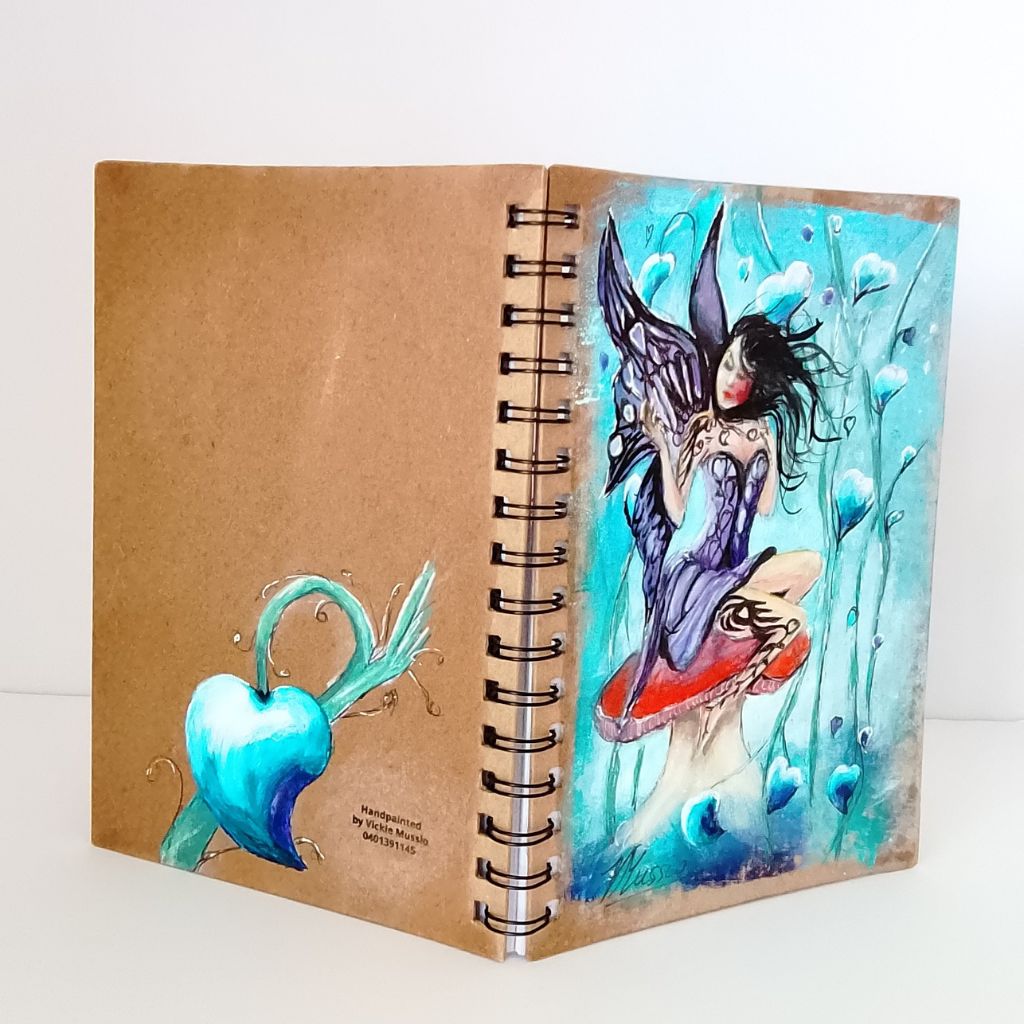 Fairy of Hearts Handpainted Notebook A5 - Lined