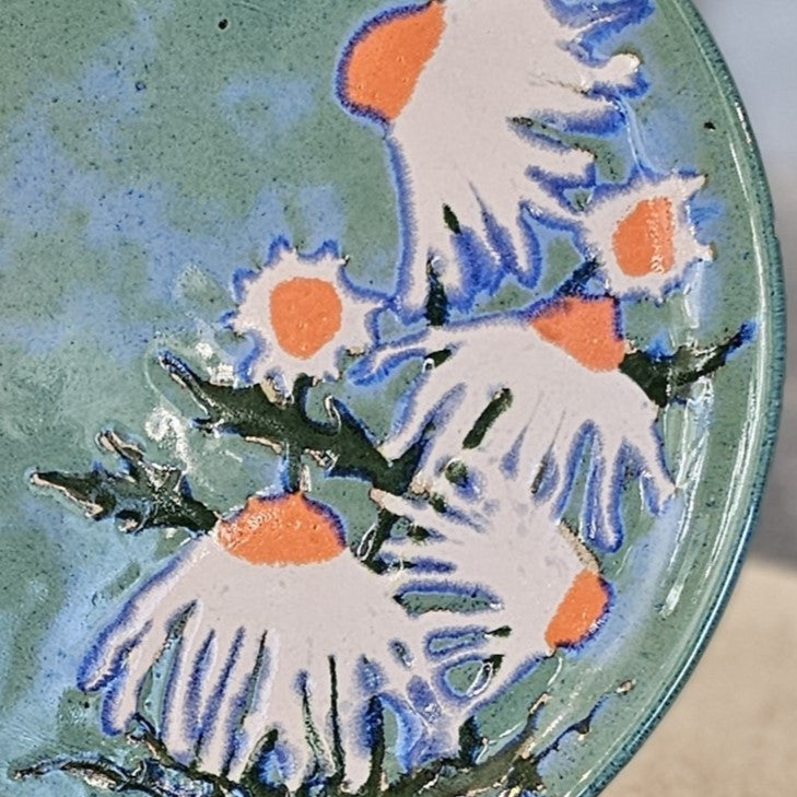 Echinacea Flower Plate (hand painted)