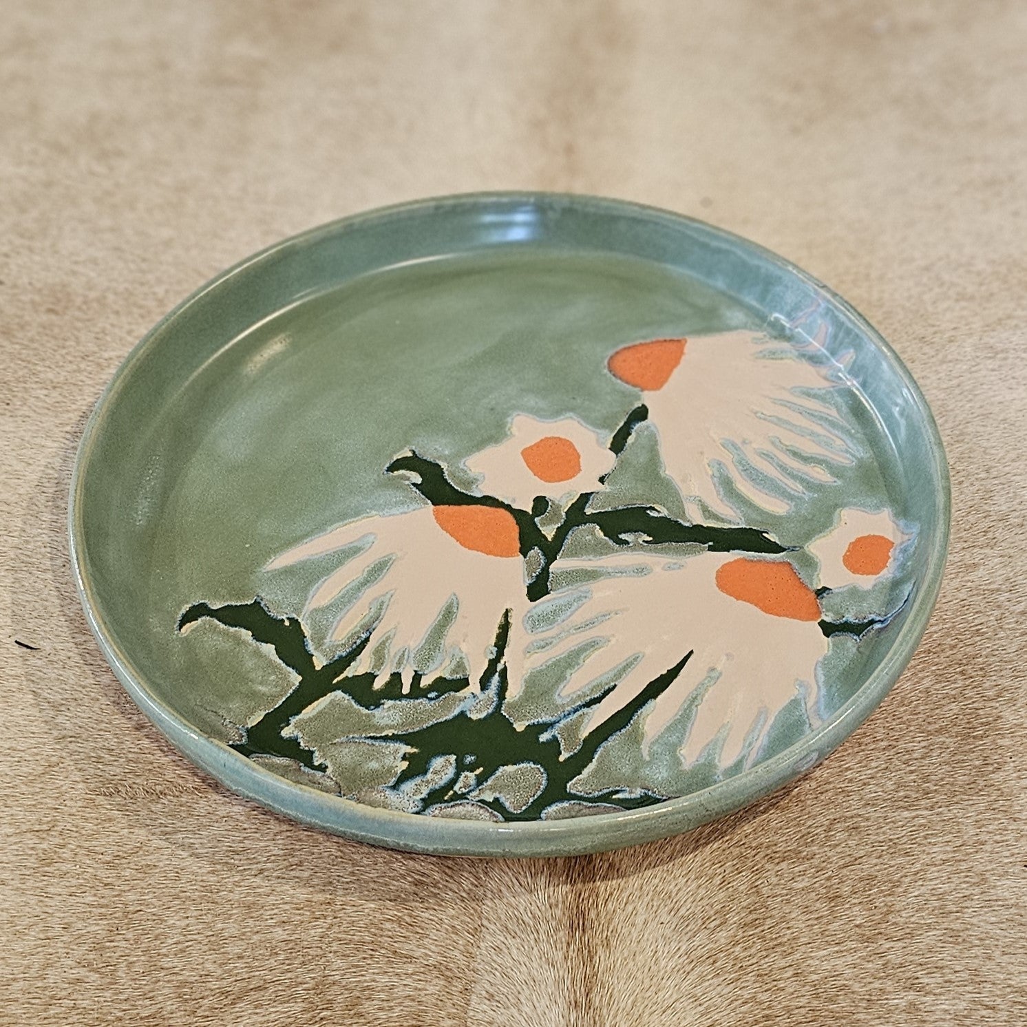Echinacea Flower Platter (hand painted)