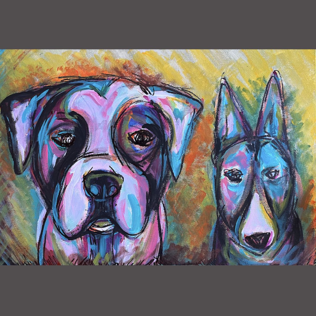 Gifts under $120 - 16x12" Pet portrait commissions - fit 2 pets