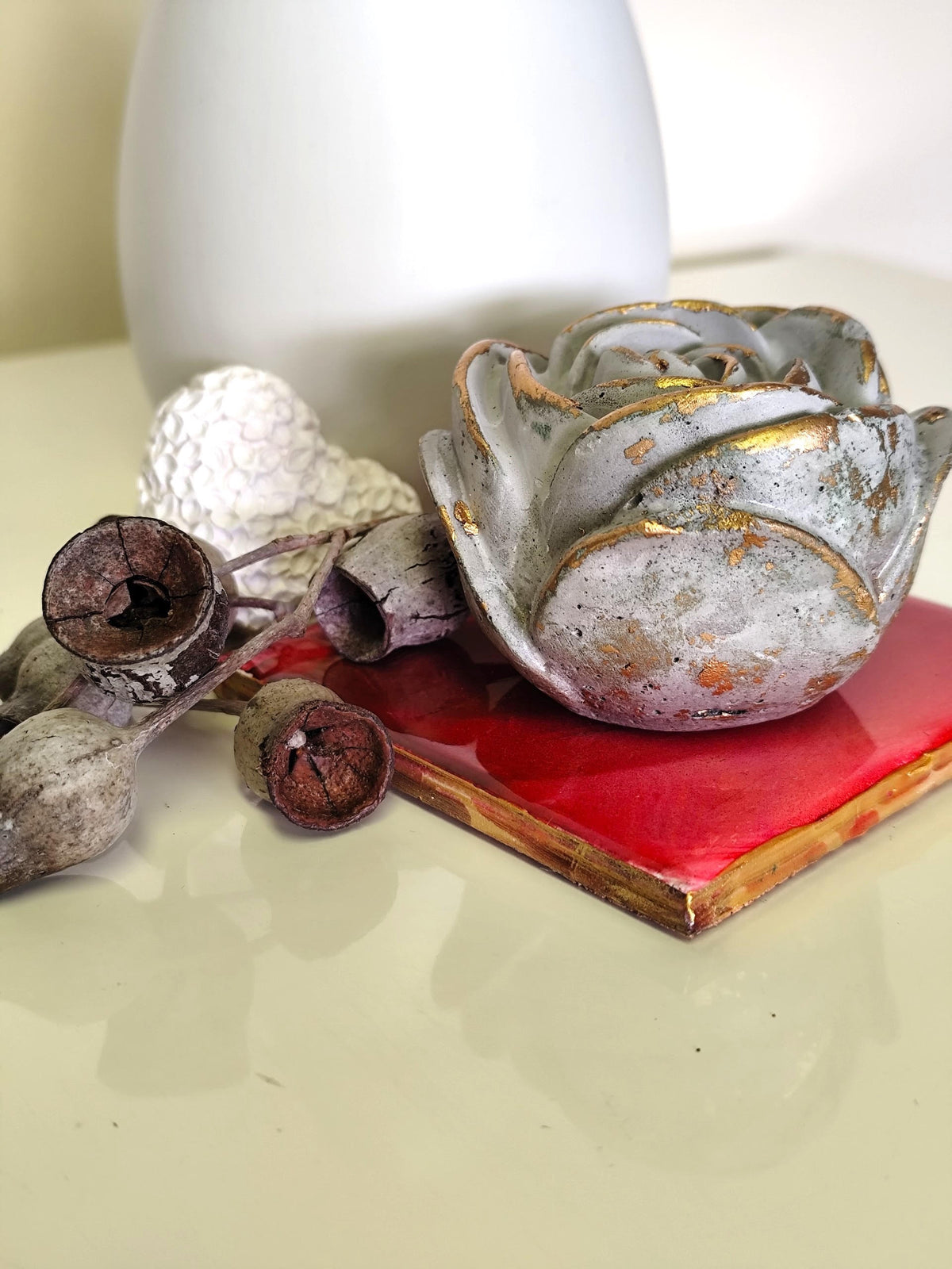 Handmade Boho Aroma Stone & Art Coaster Set