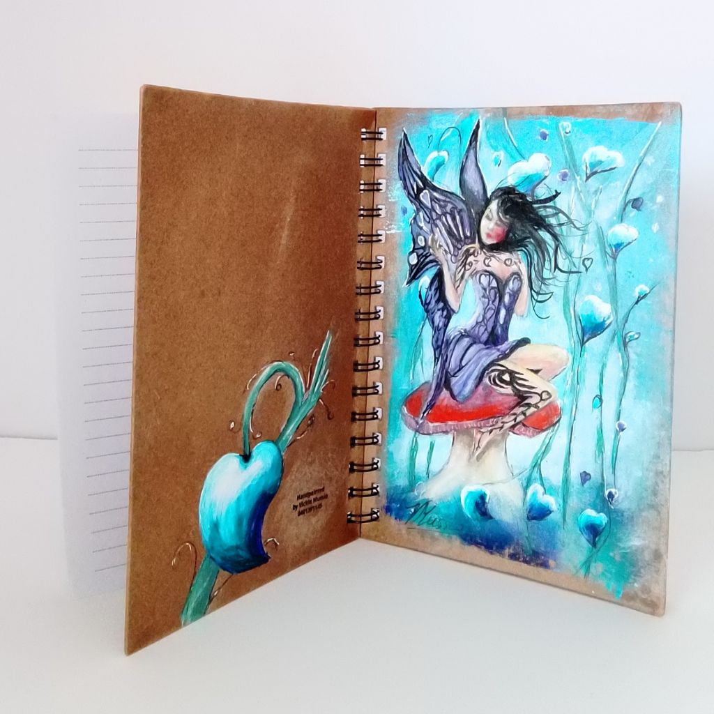Fairy of Hearts Handpainted Notebook A5 - Lined