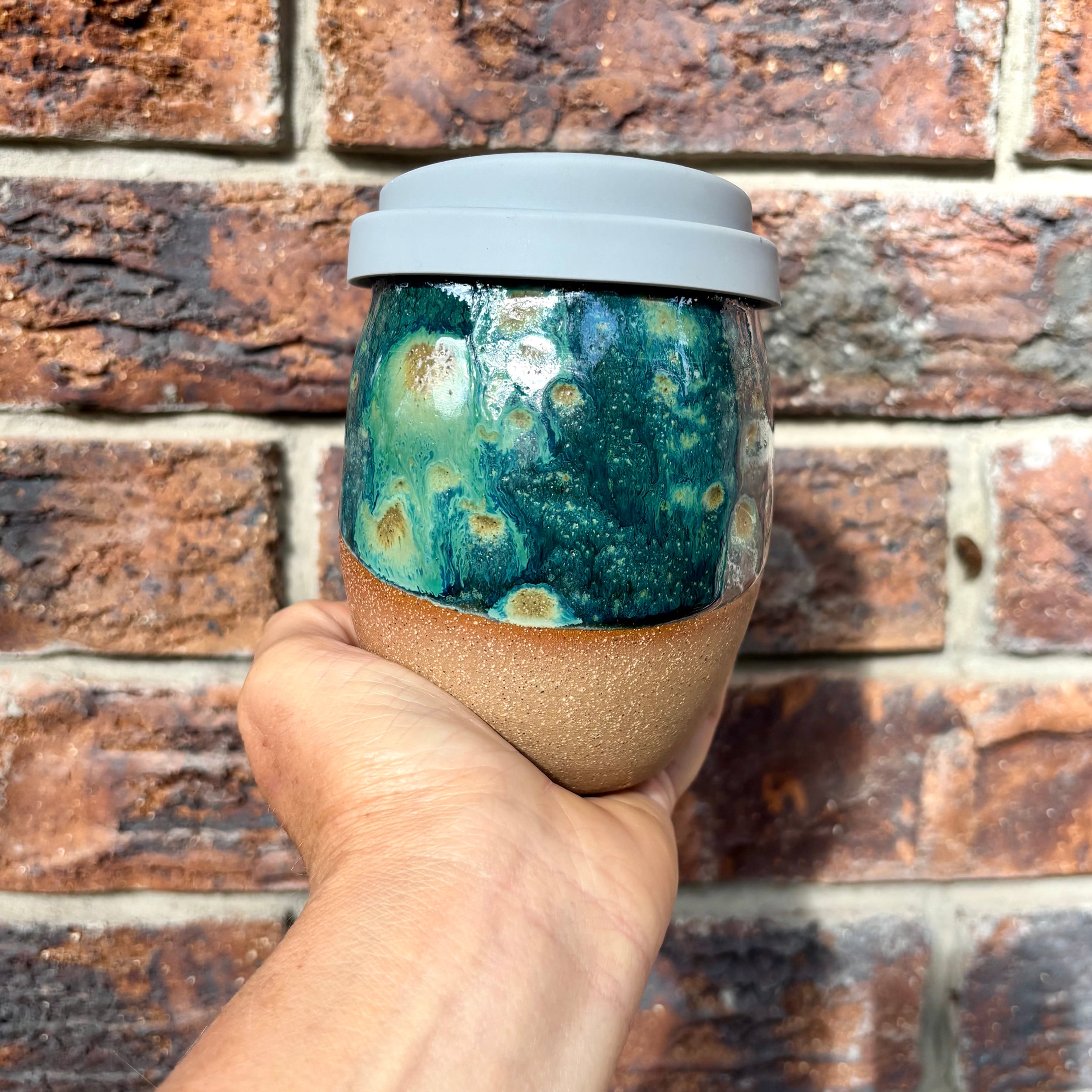 Travel Cup: Jellyfish Bloom (Blue) | Wheel Thrown Ceramic Cup