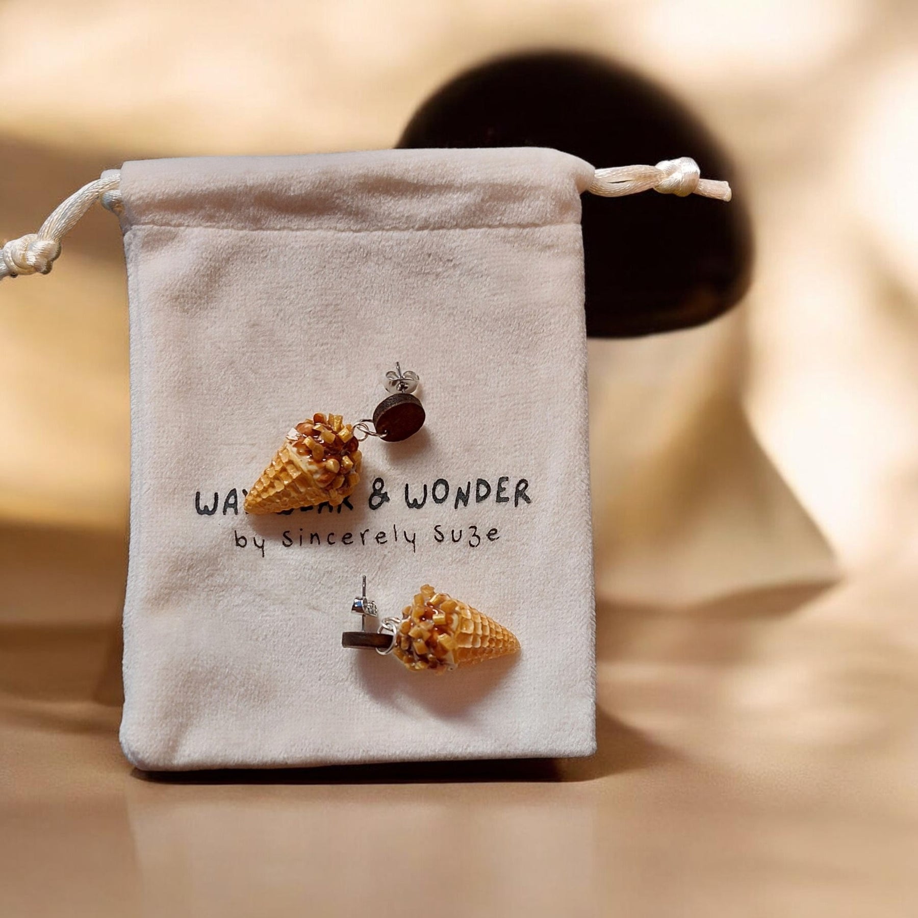 Vanilla Choc Top Earrings | Food Inspired Statement Earrings