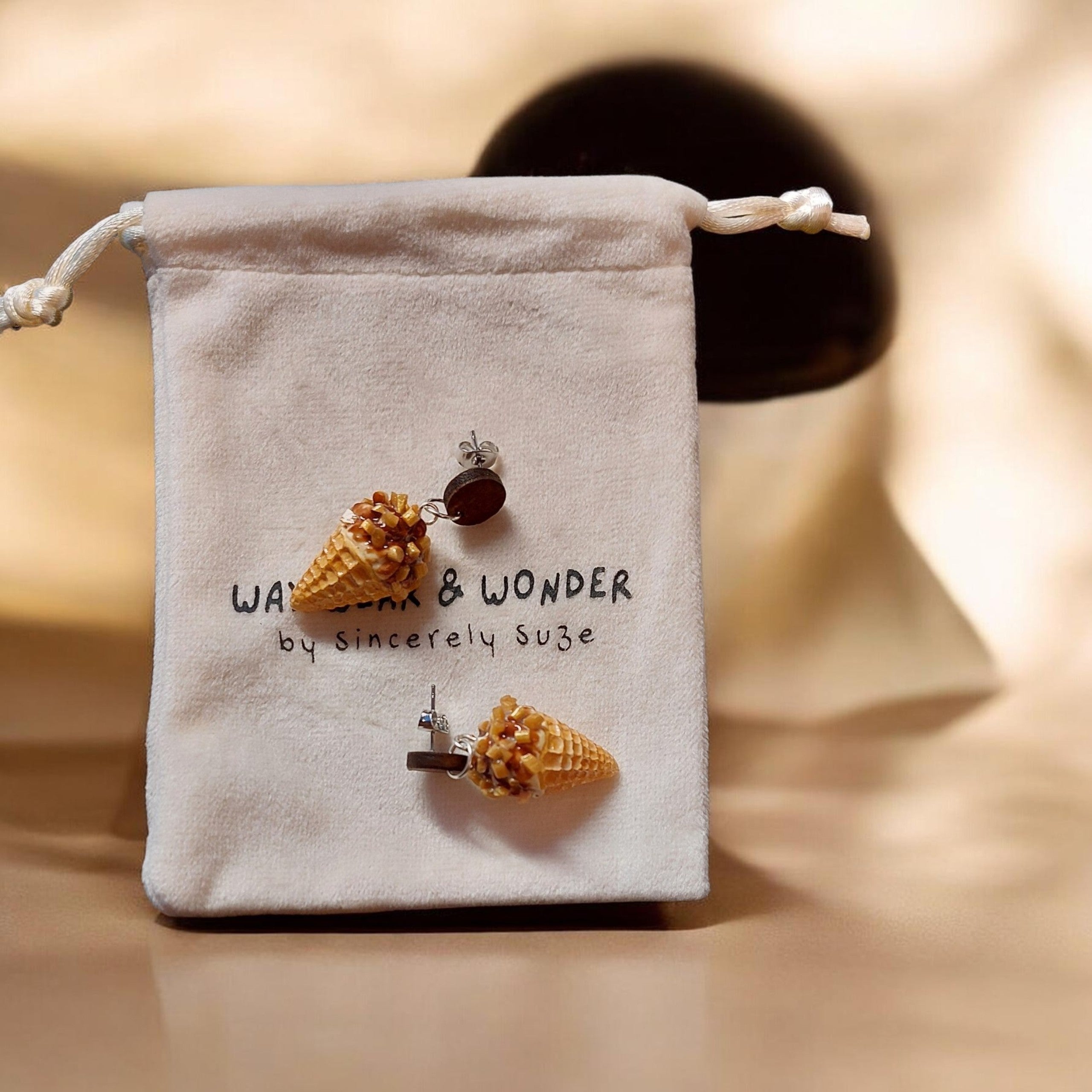 Vanilla Choc Top Earrings | Food Inspired Statement Earrings