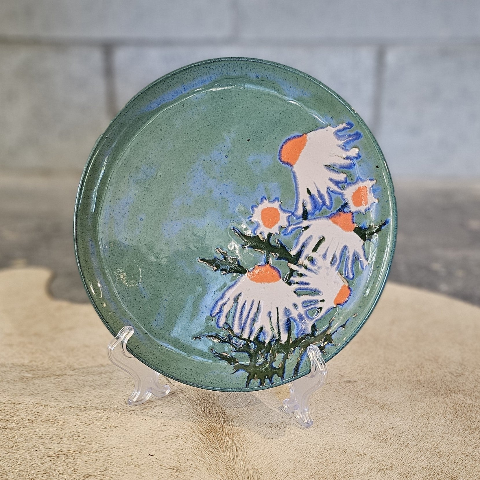 Echinacea Flower Plate (hand painted)