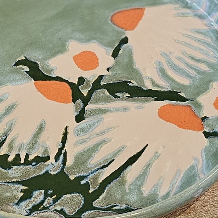 Echinacea Flower Platter (hand painted)